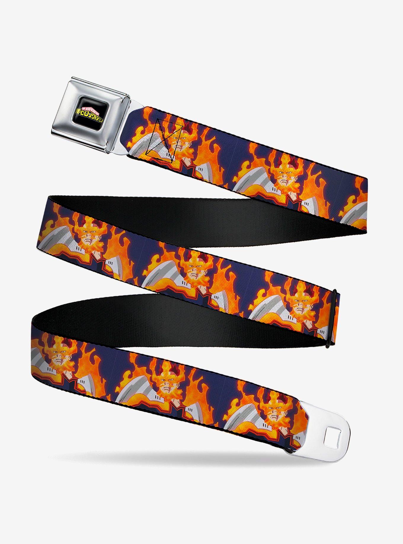 My Hero Academia Flame Hero Endeavor Pose Blue Seatbelt Buckle Belt, , hi-res