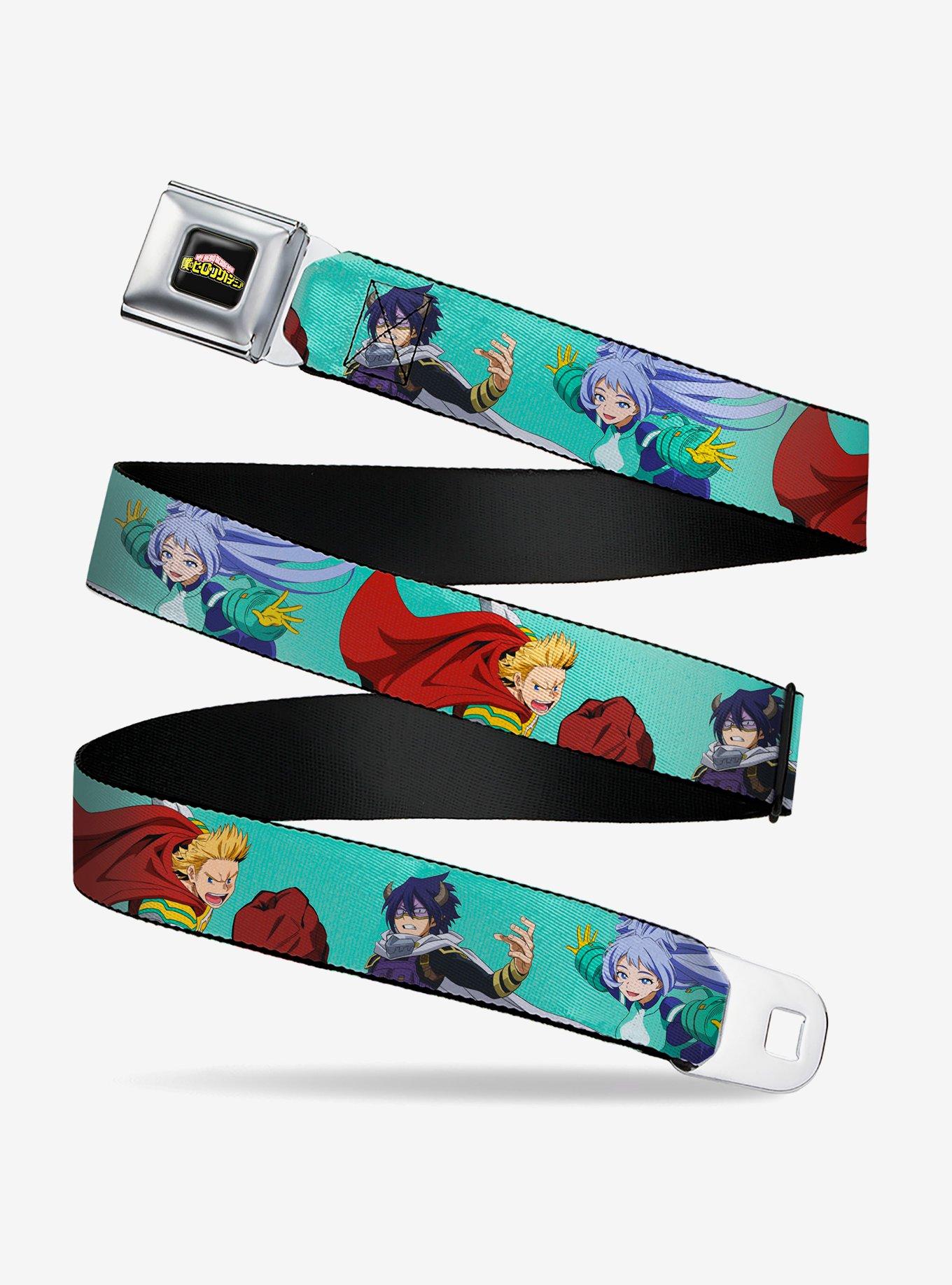 My Hero Academia the Big 3 Action Poses Light Blue Seatbelt Buckle Belt, , hi-res