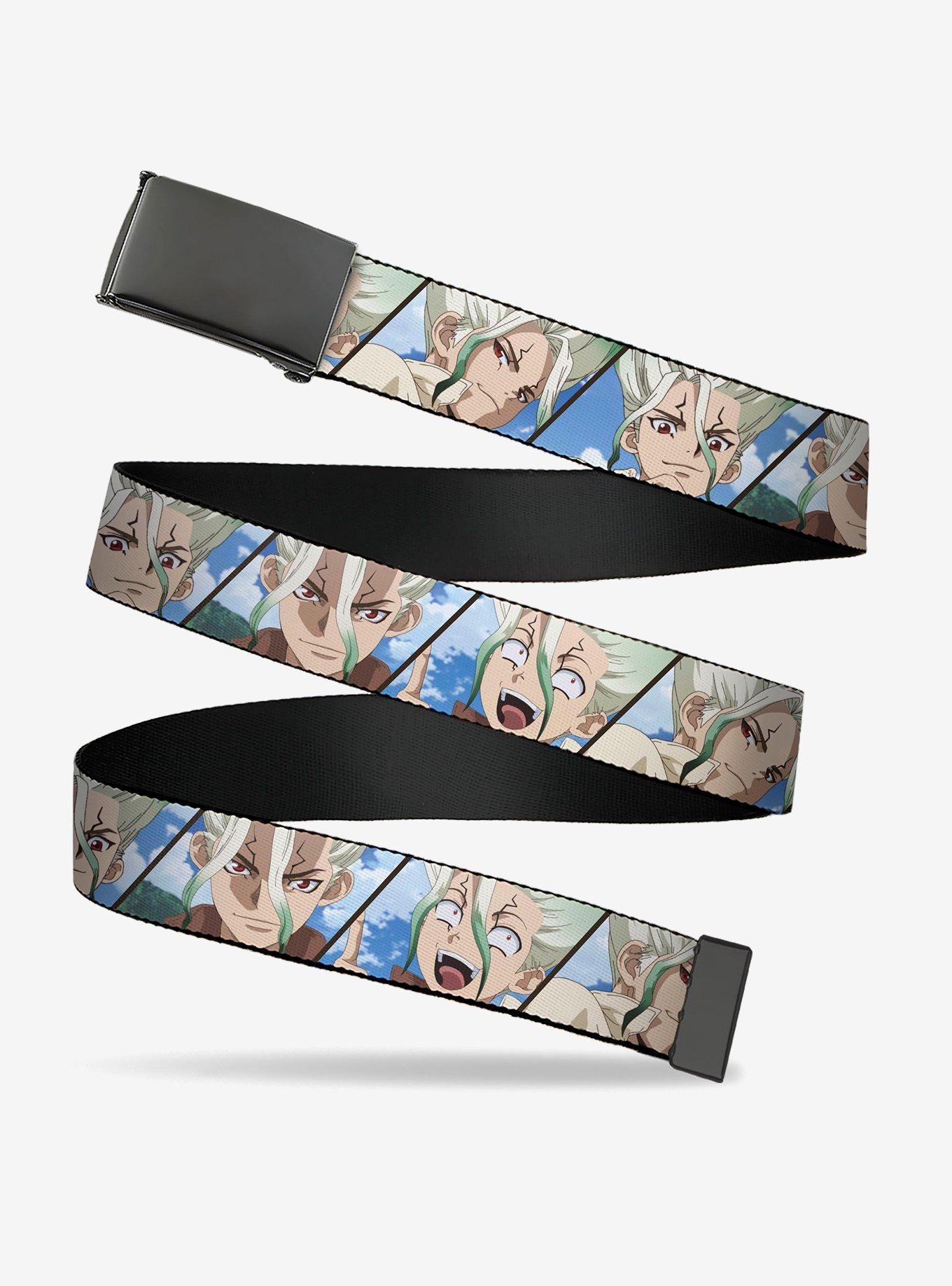 Dr. Stone Senku Ishigami Expression Blocks Blues Flip Web Belt, , hi-res