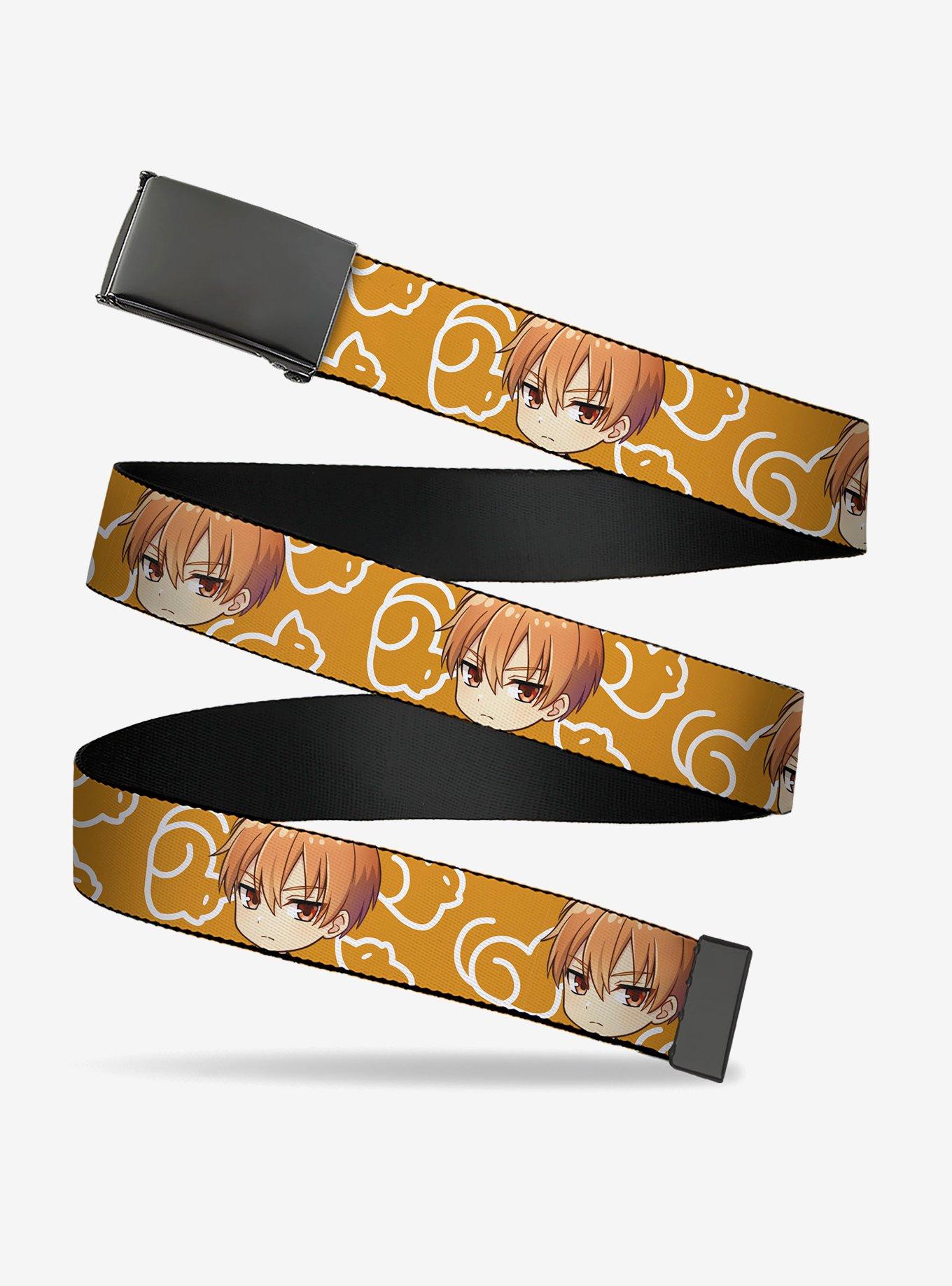 Fruits Basket Chibi Kyo Soma & Kimono Cat Icon Orange White Flip Web Belt, , hi-res