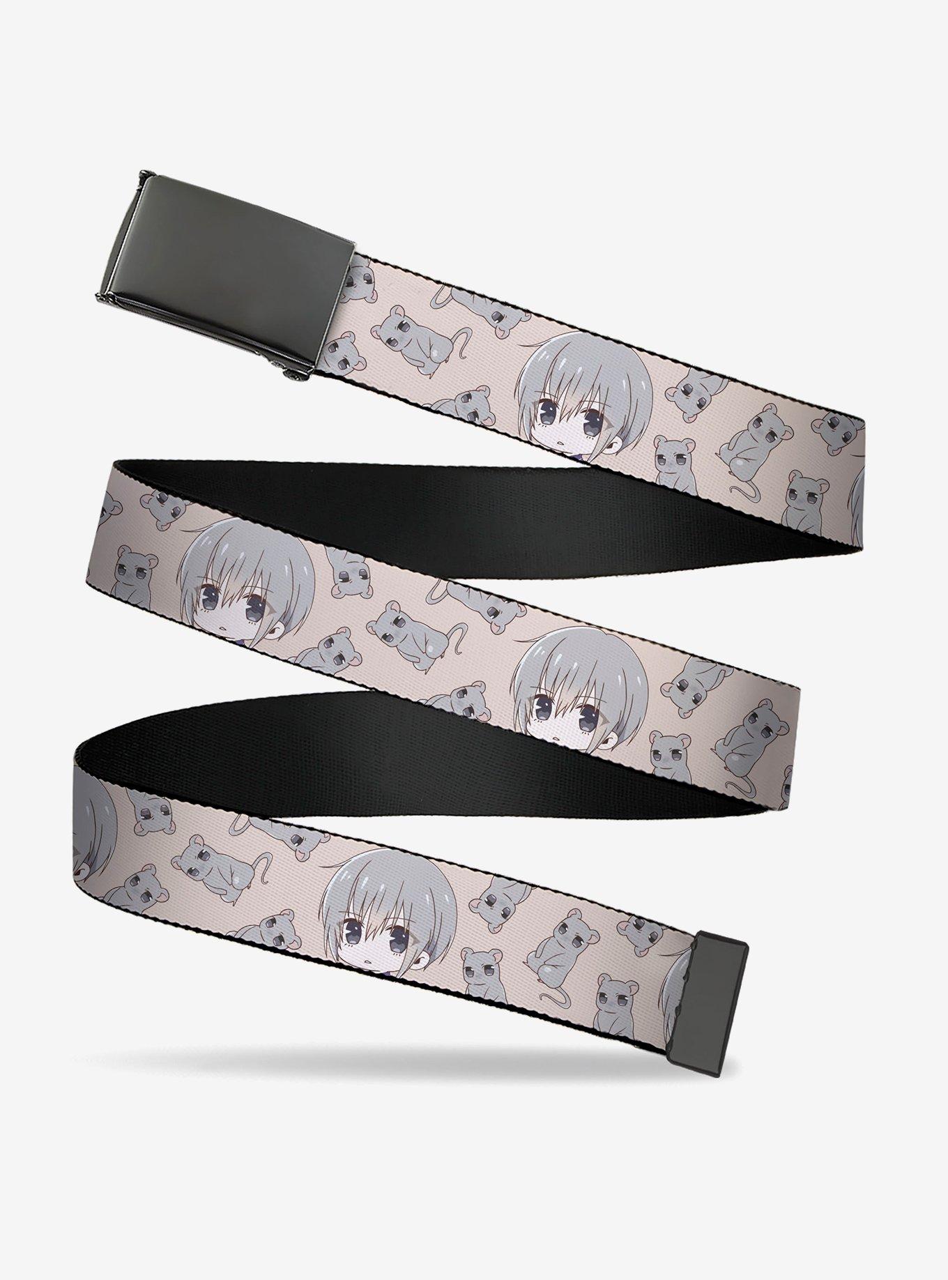 Fruits Basket Chibi Yuki Soma & Rat Scattered Beige Flip Web Belt, , hi-res