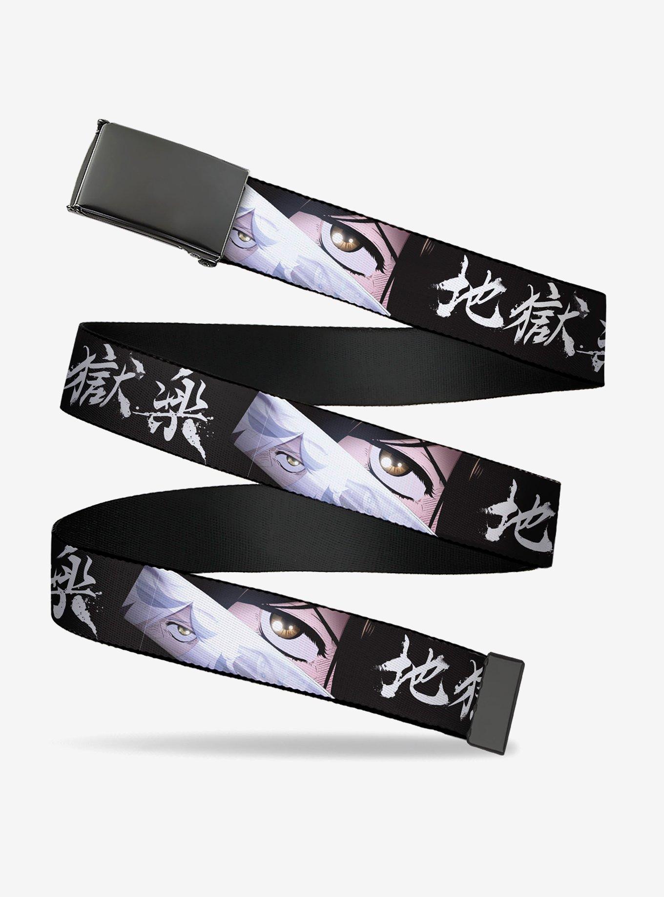 Hell's Paradise Gabimaru & Sagiri Eyes & Logo Black White Flip Web Belt, , hi-res