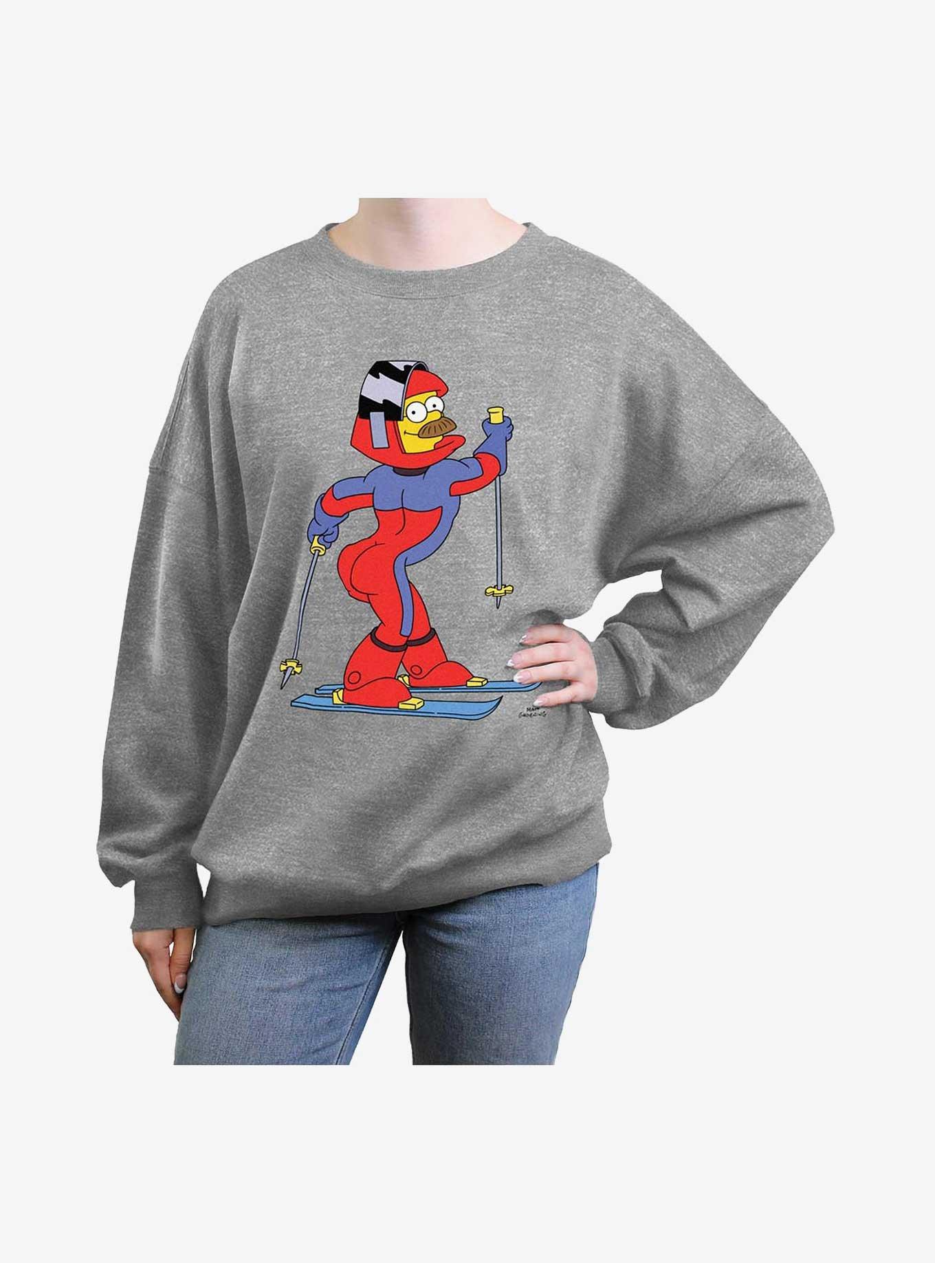 The Simpsons Big Flander Skii Girls Oversized Sweatshirt, , hi-res