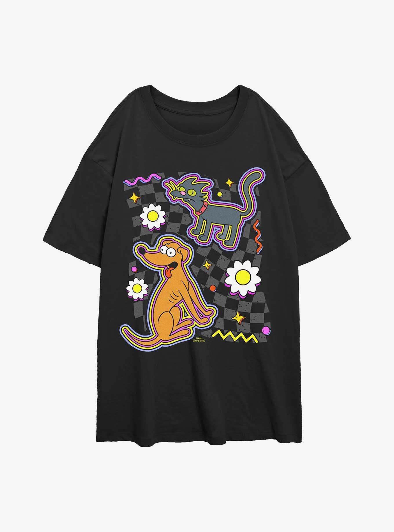 The Simpsons Dog Cat Girls Oversized T-Shirt, , hi-res