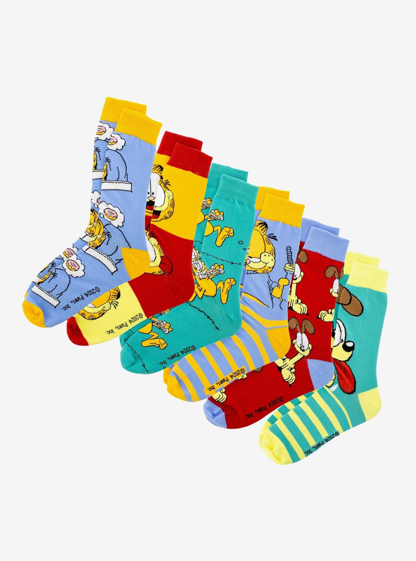 Garfield Odie Duo Crew Socks 6 Pair, , hi-res