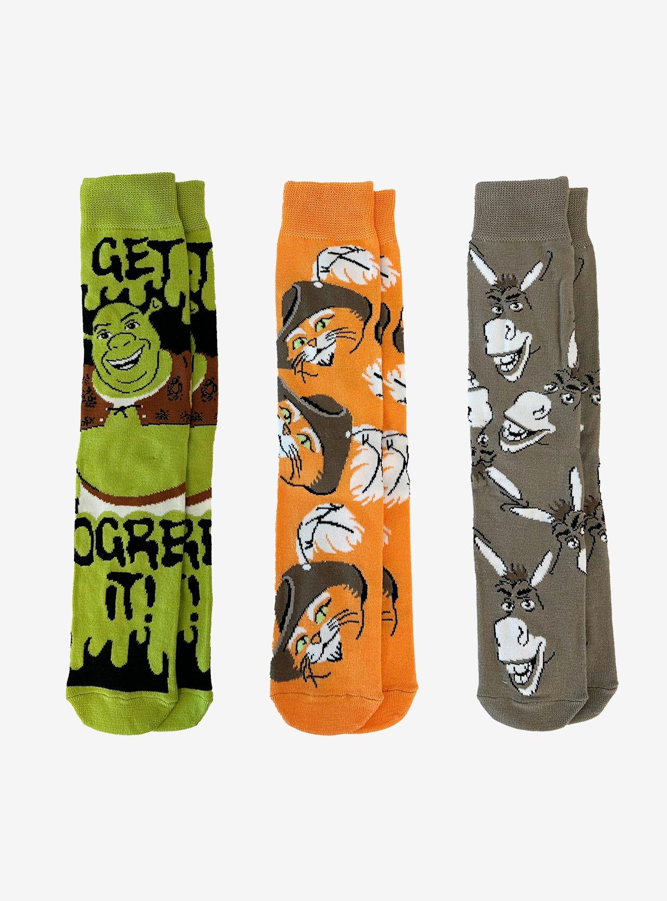 Shrek Character Crew Socks 3 Pair, , hi-res