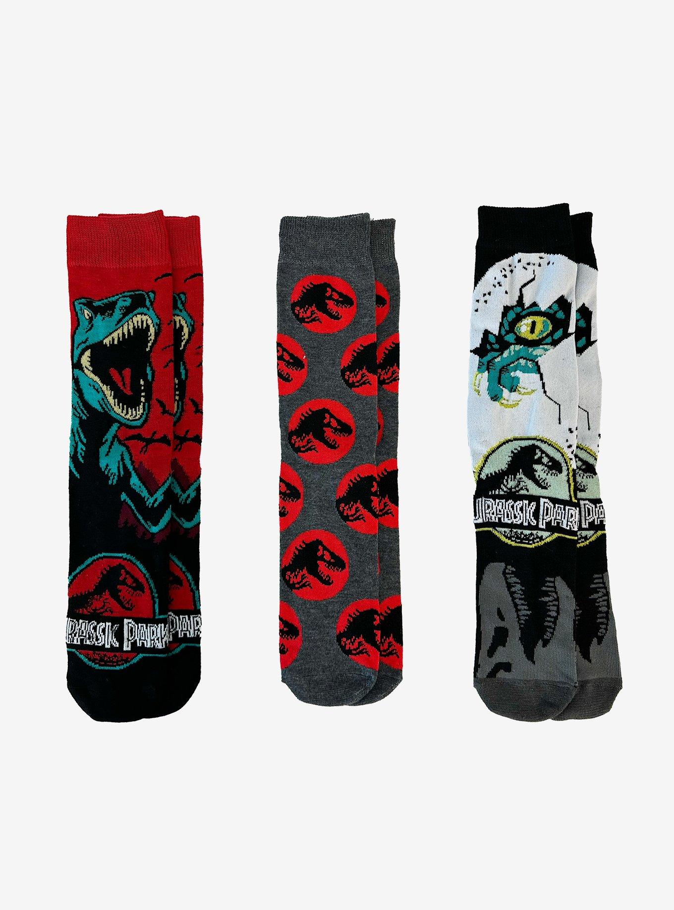 Jurassic Park Icons Crew Socks 3 Pair, , hi-res