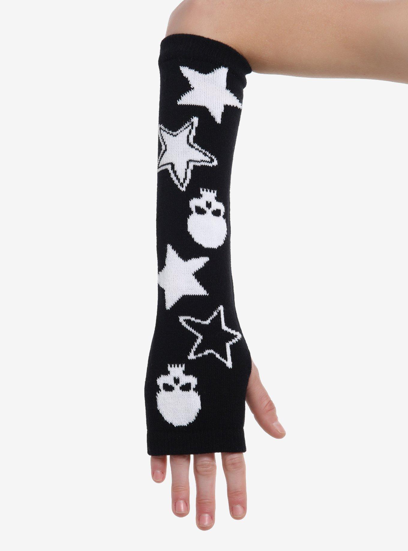 Skull & Star Toss Knit Arm Warmers, , hi-res
