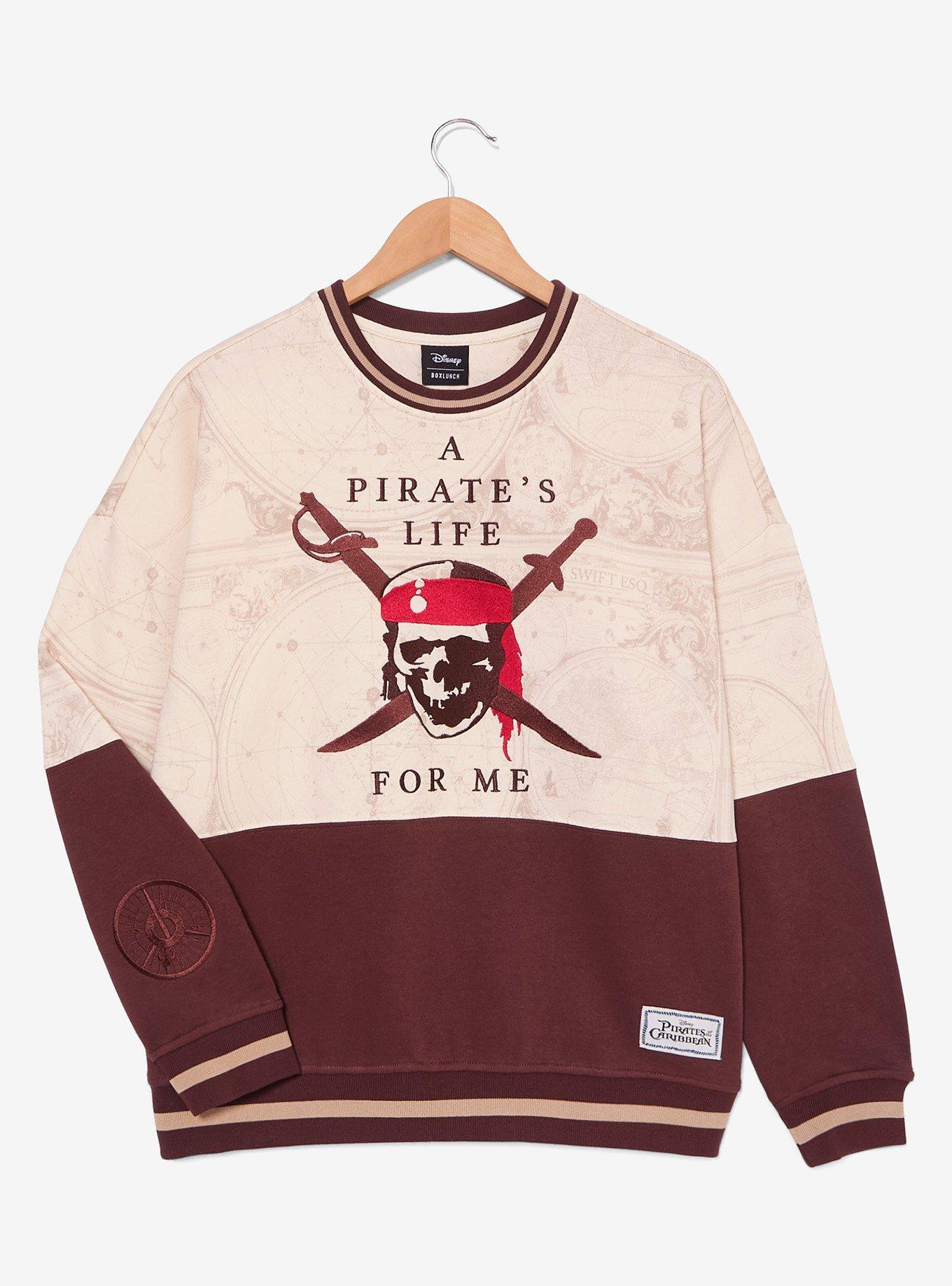 00s Disney ロンT Pirates of the Caribbean Disney Pirates of the Caribbean Pirate's Life Panel Crewneck