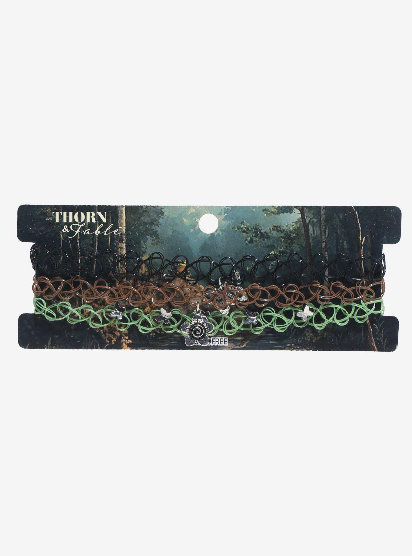 Thorn & Fable Forest Butterfly Tattoo Choker Set, , hi-res
