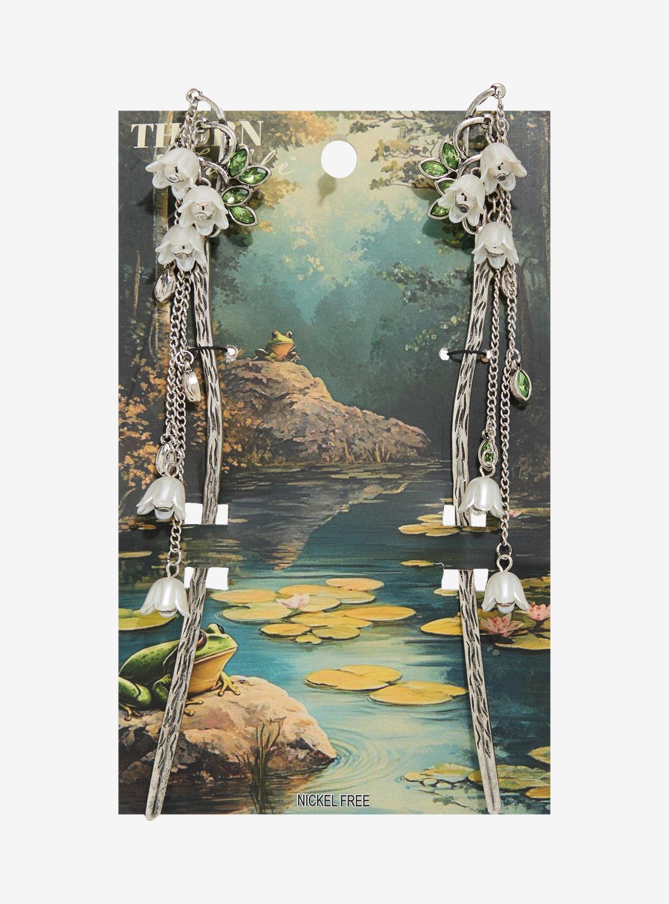 Thorn & Fable Dangling Lily Hair Stick Set, , hi-res