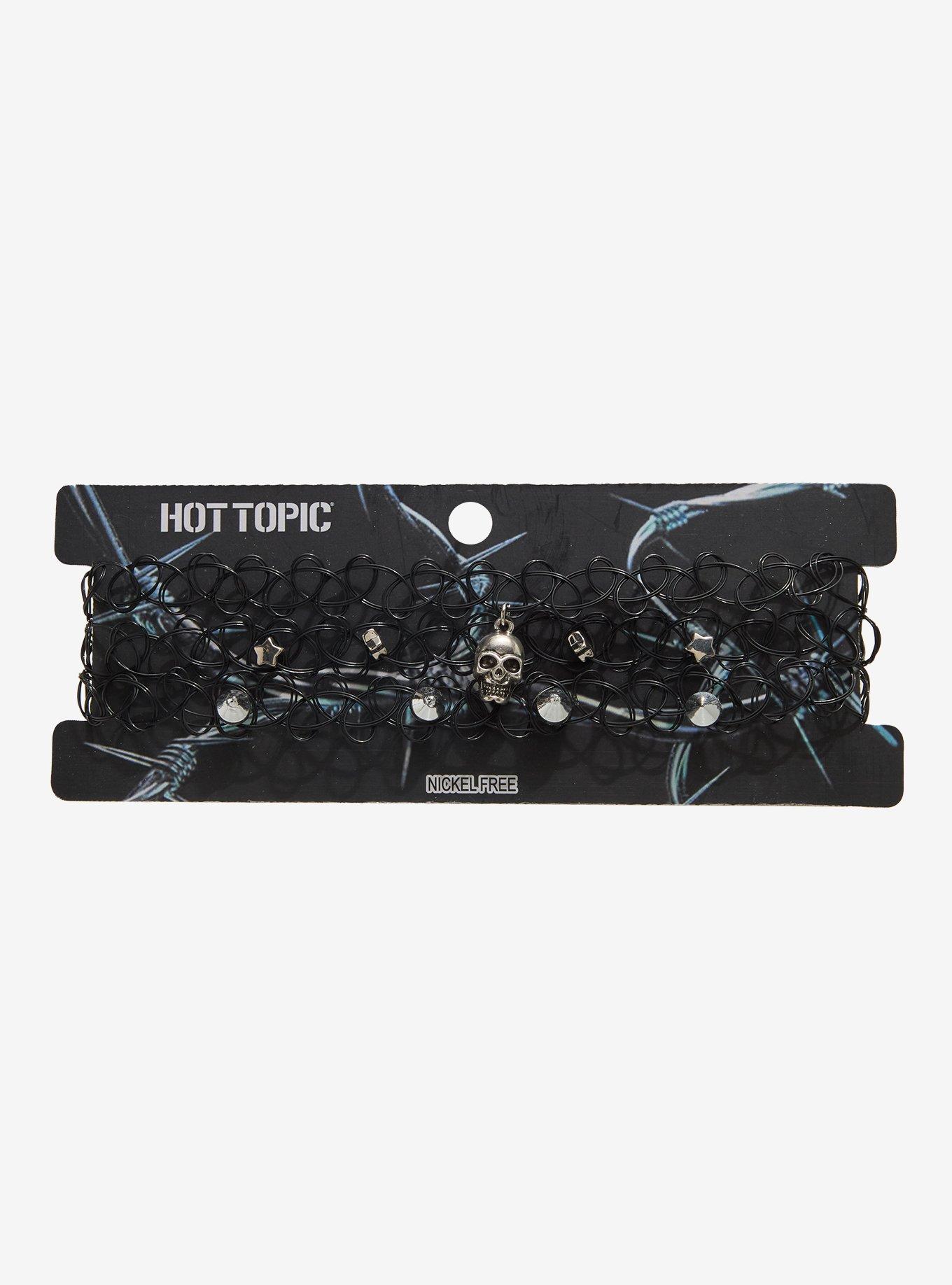 Skull Spike & Star Tattoo Choker Set, , hi-res