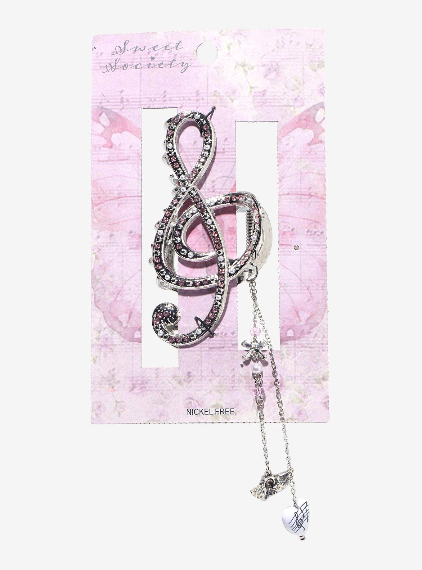 Sweet Society Musical Note Bling Claw Hair Clip, , hi-res