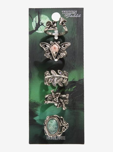 Thorn & Fable Butterfly Grunge Ring Set | Hot Topic