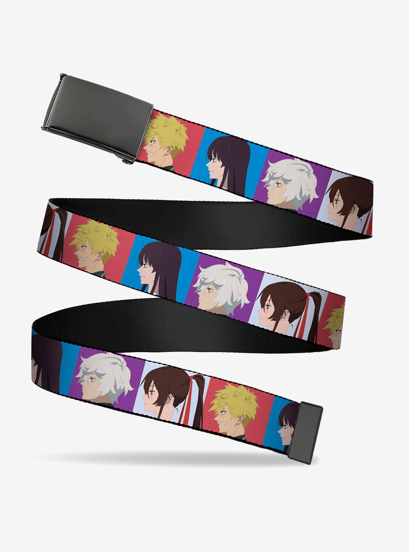 Hell's Paradise Gabimaru Sagiri Chobe & Toma Profile Blocks Flip Web Belt, MULTI, hi-res