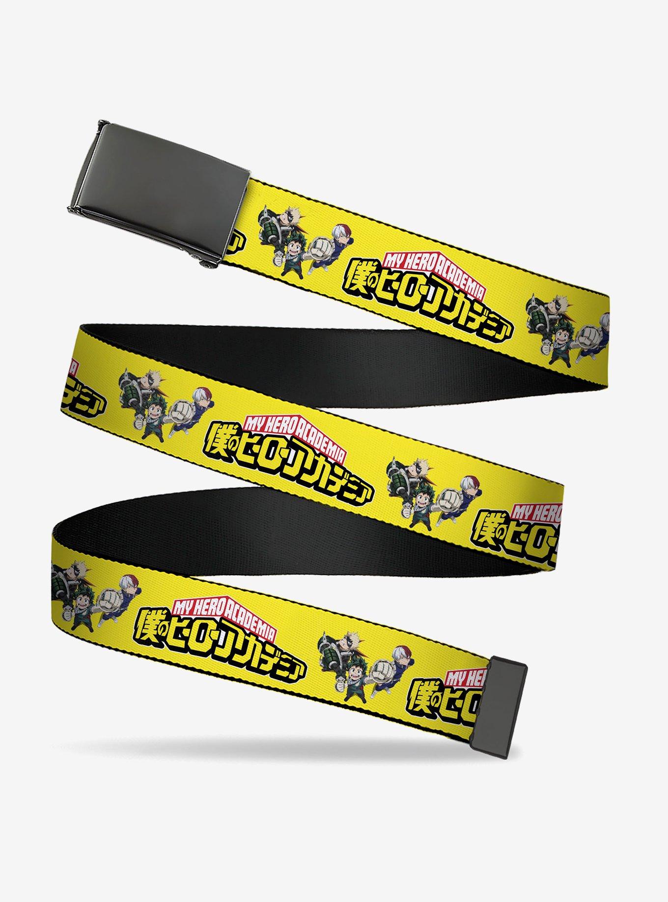 My Hero Academia Character Trio Pose & Title Logo Yellow Flip Web Belt, BRIGHT YELLOW, hi-res