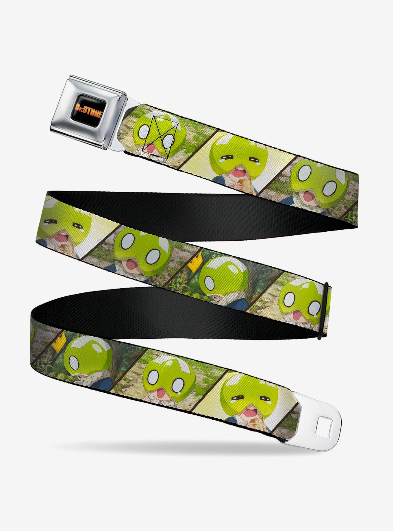 Dr. Stone Title Logo & Suika Pose Blocks Seatbelt Buckle Belt, , hi-res