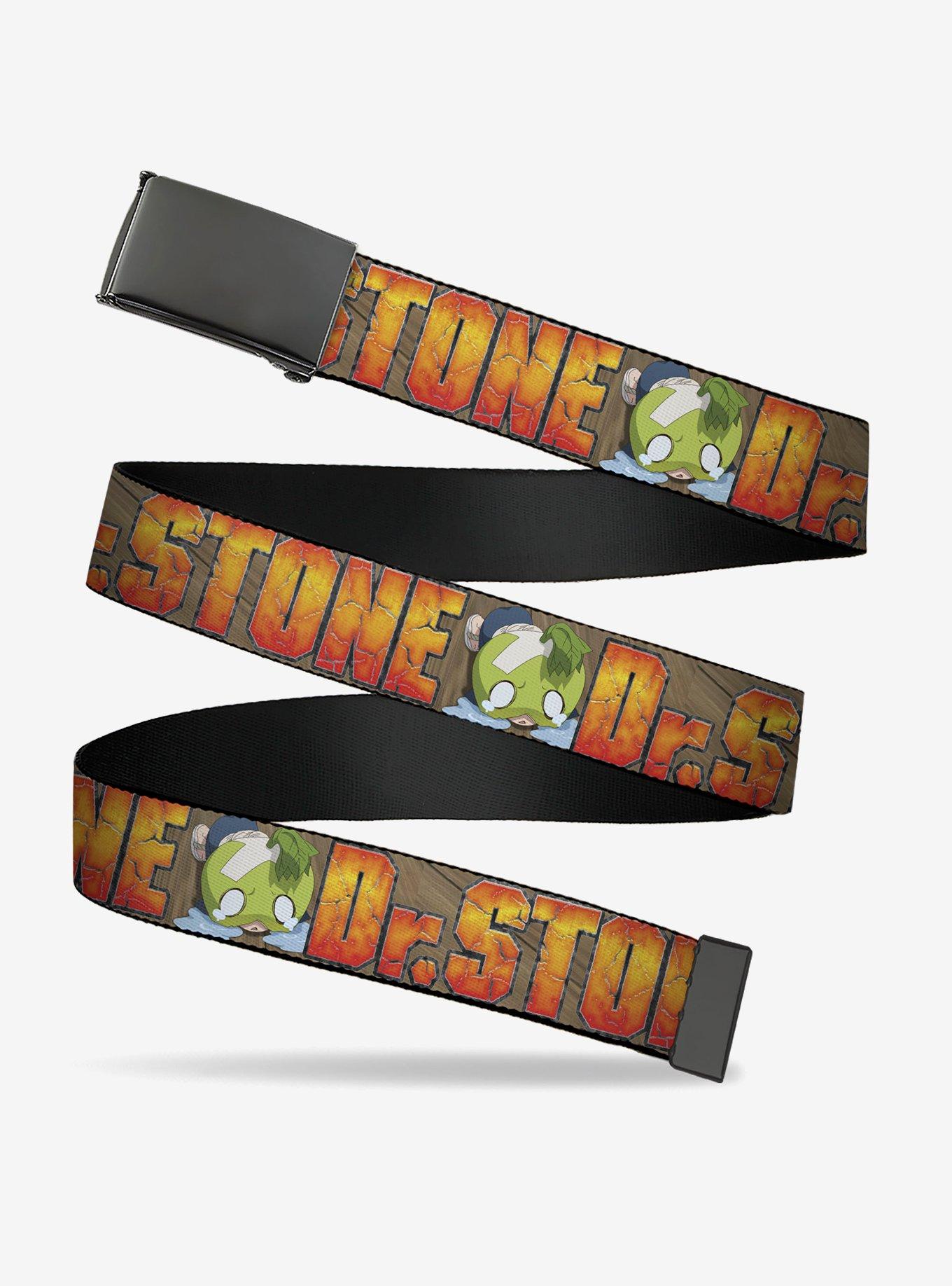 Dr. Stone Title Logo & Suika Crying Pose Browns Flip Web Belt, , hi-res