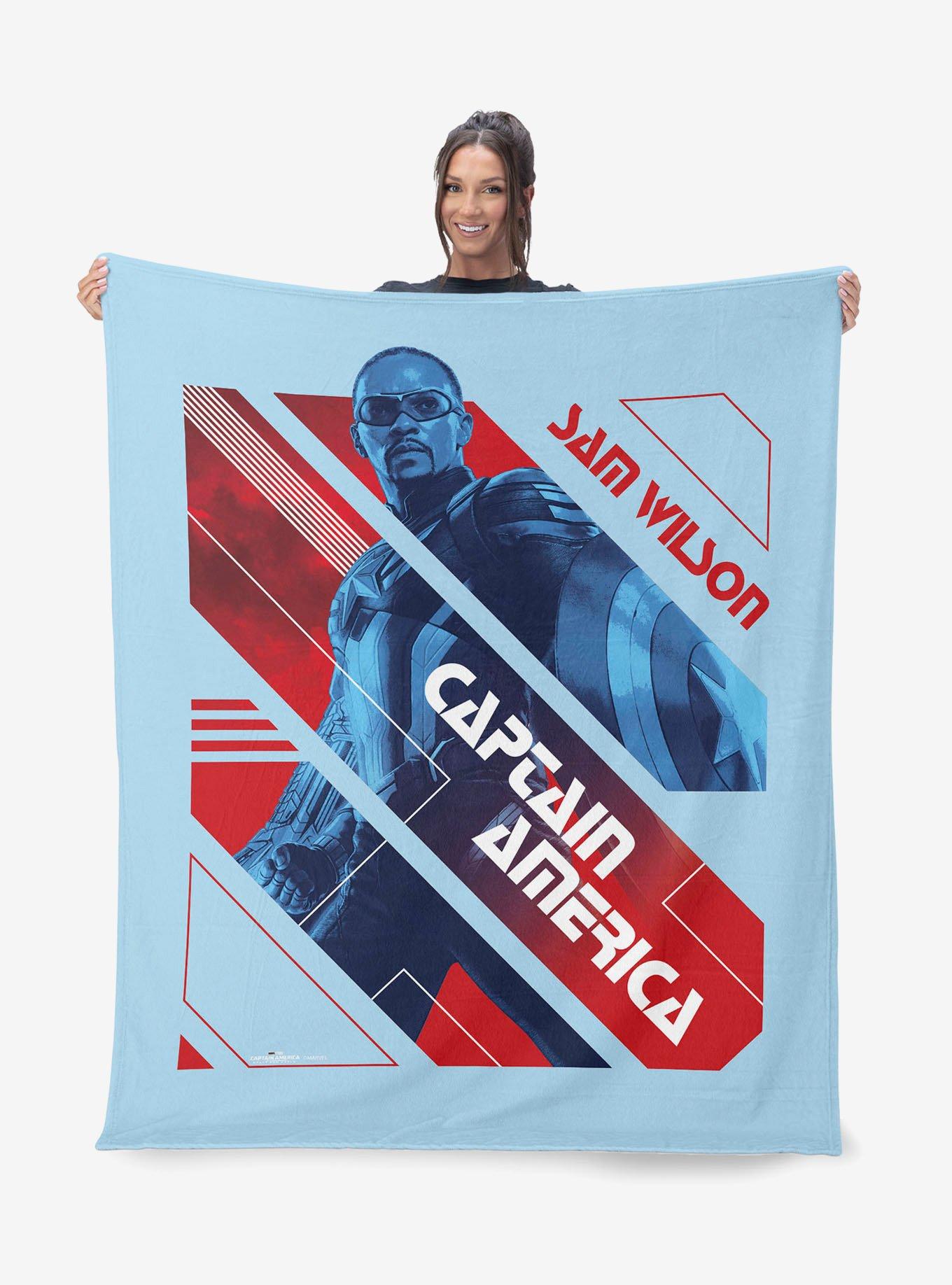 Marvel Captain America: Brave New World Sam Wilson Silk Touch Sherpa Throw Blanket, , hi-res