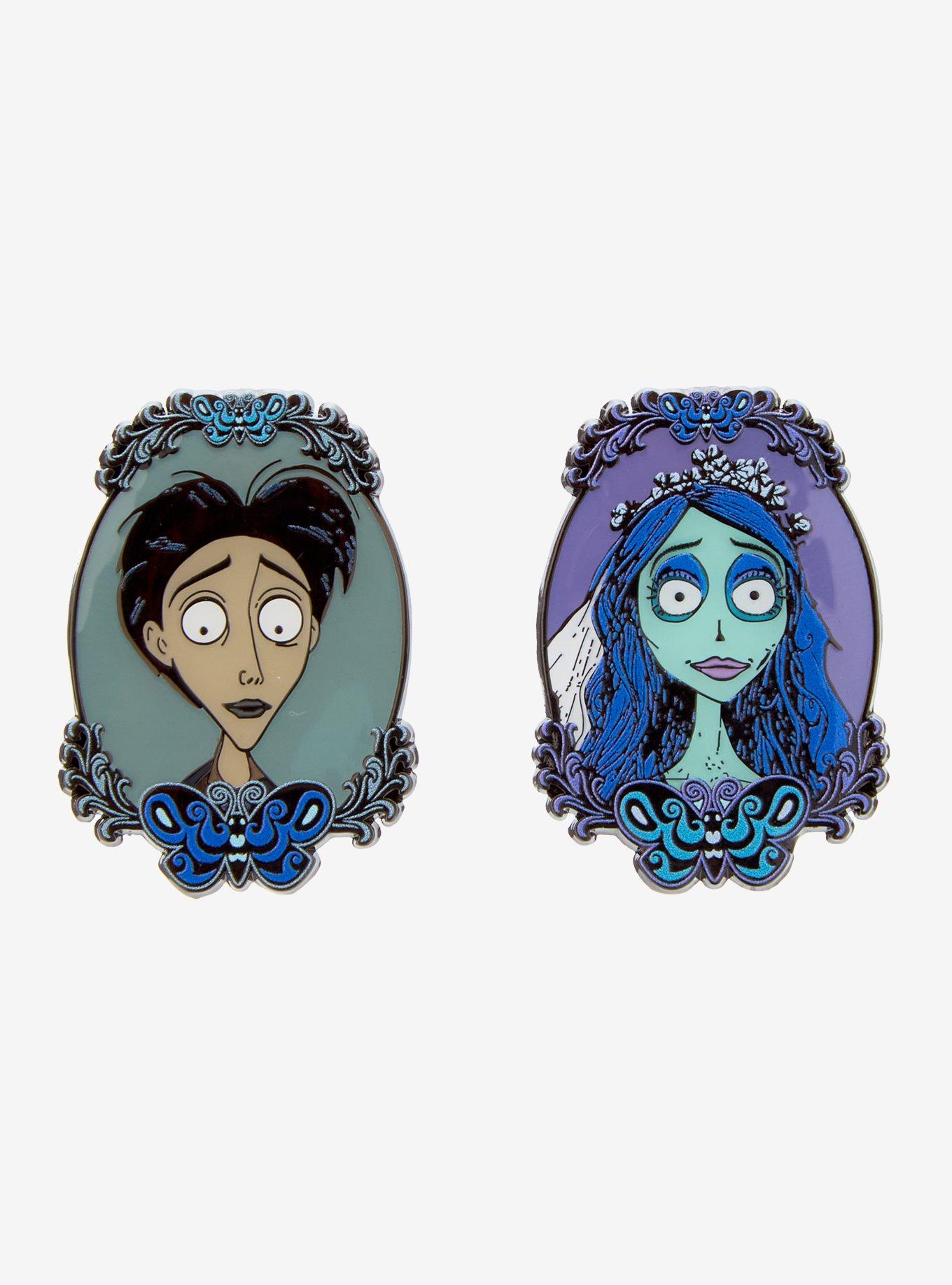 Loungefly Corpse Bride Victor & Emily Portrait Enamel Pin Set, , hi-res