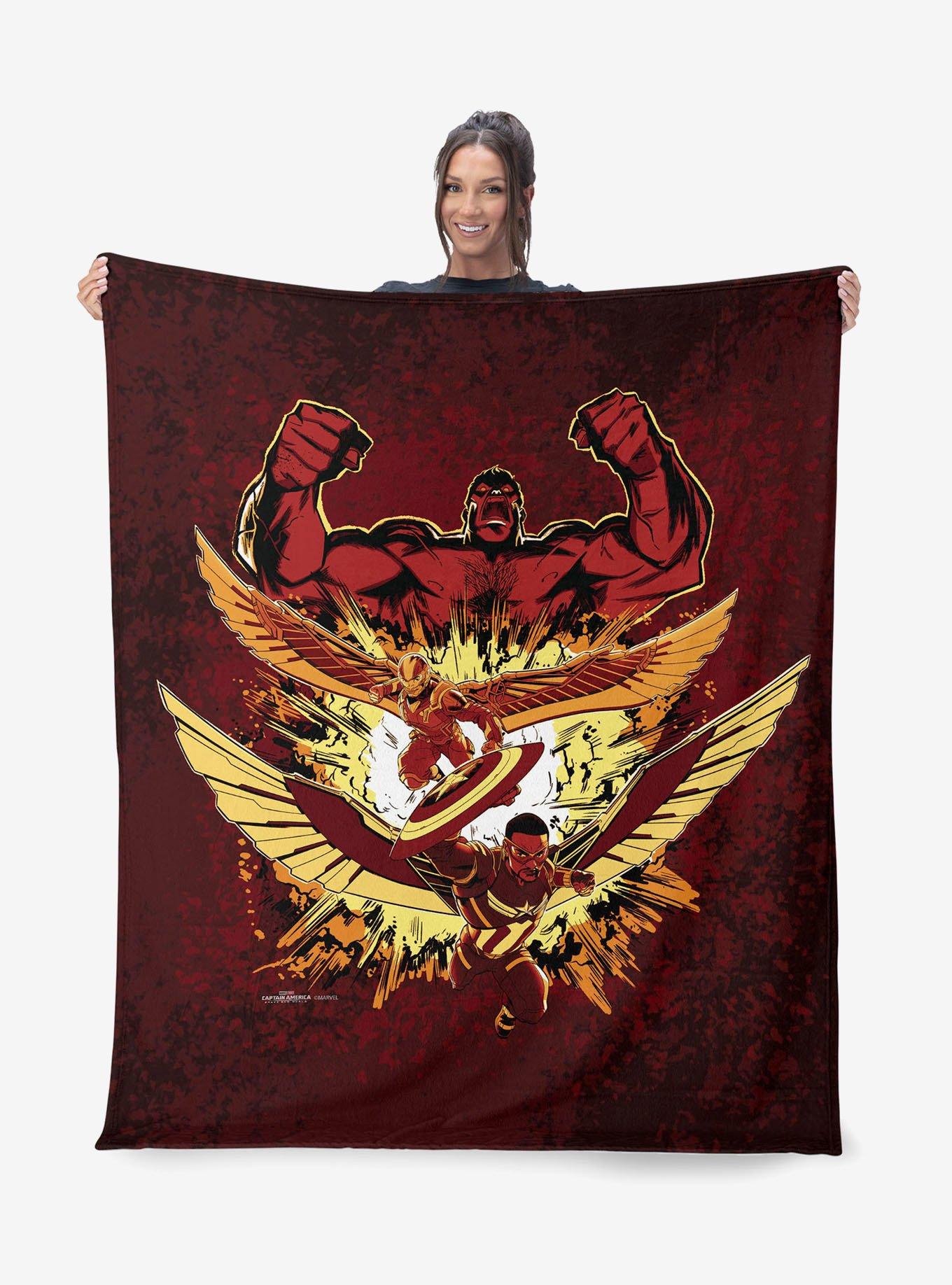 Marvel Captain America: Brave New World Red Hulk Rises Silk Touch Sherpa Throw Blanket, , hi-res