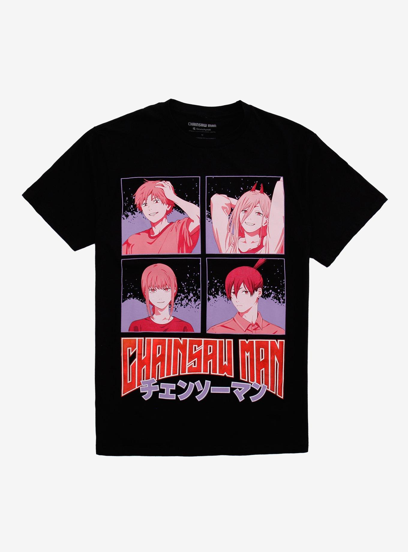 Chainsaw Man Tonal Group Grid Foil Girls T-Shirt, , hi-res