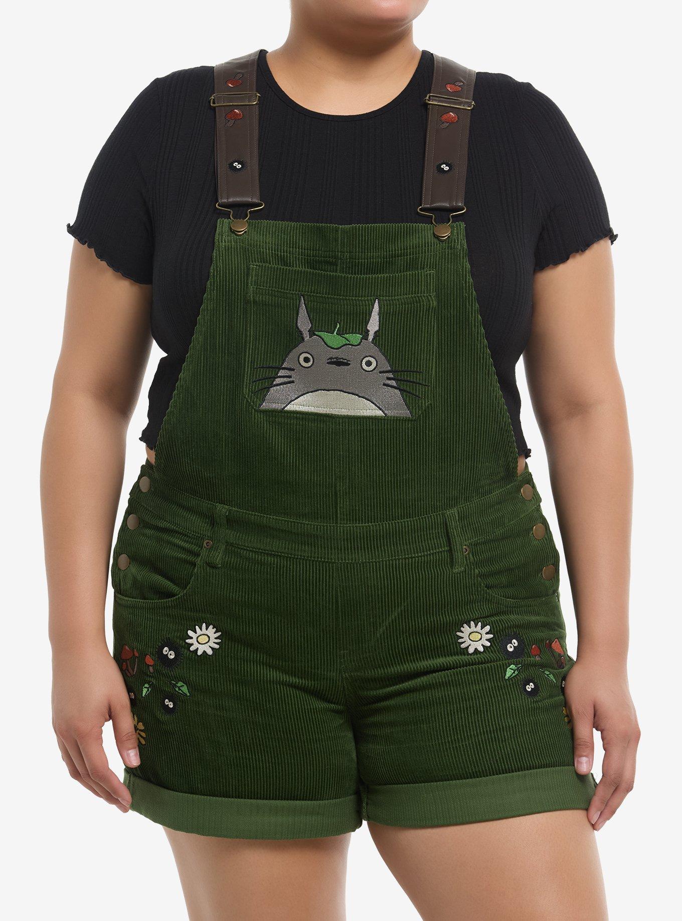 Studio Ghibli® My Neighbor Totoro Embroidered Corduroy Shortalls Plus Size, , hi-res