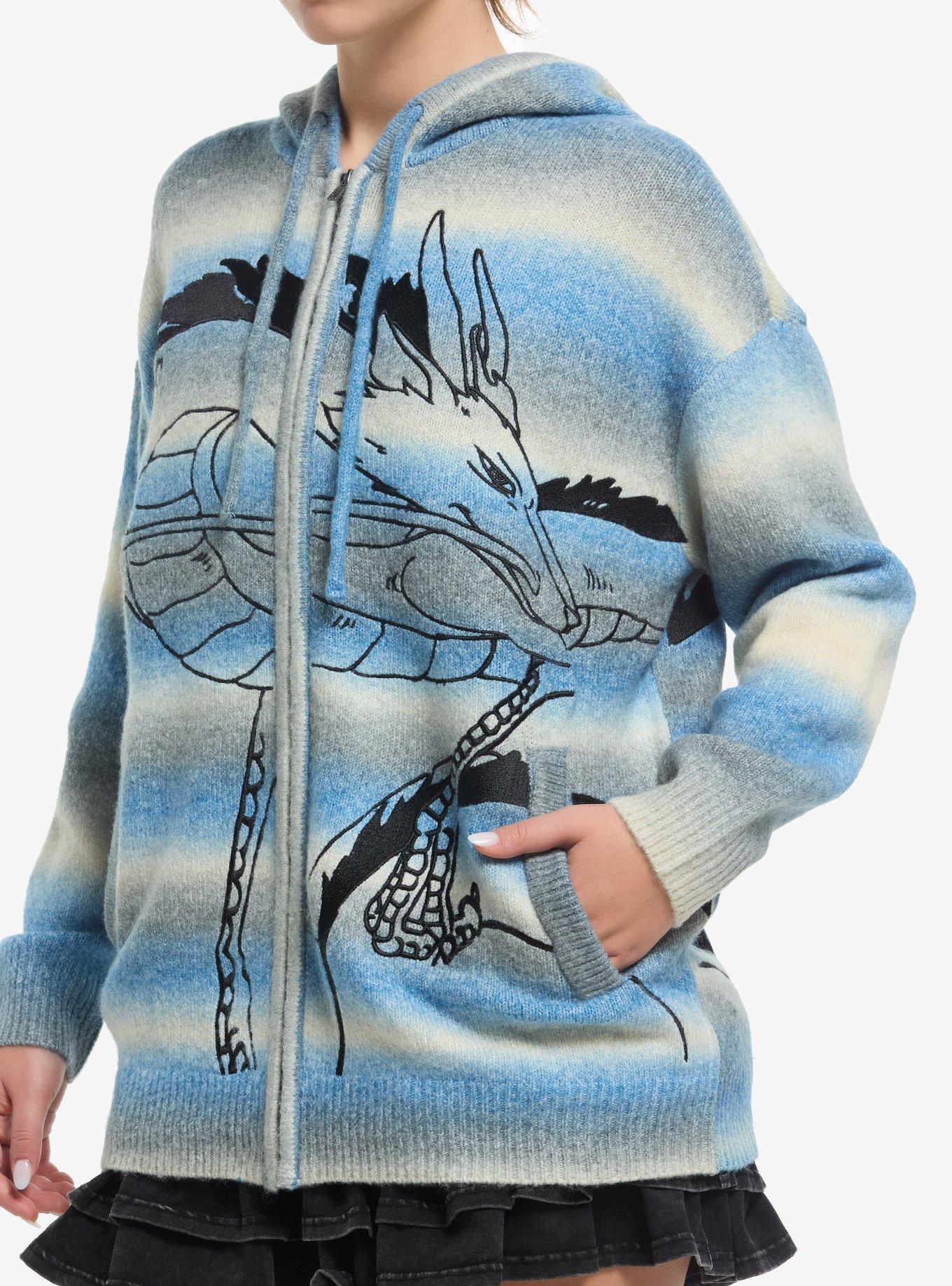 Her Universe Studio Ghibli® Spirited Away Haku Marled Stripe Oversized Knit Hoodie, , hi-res
