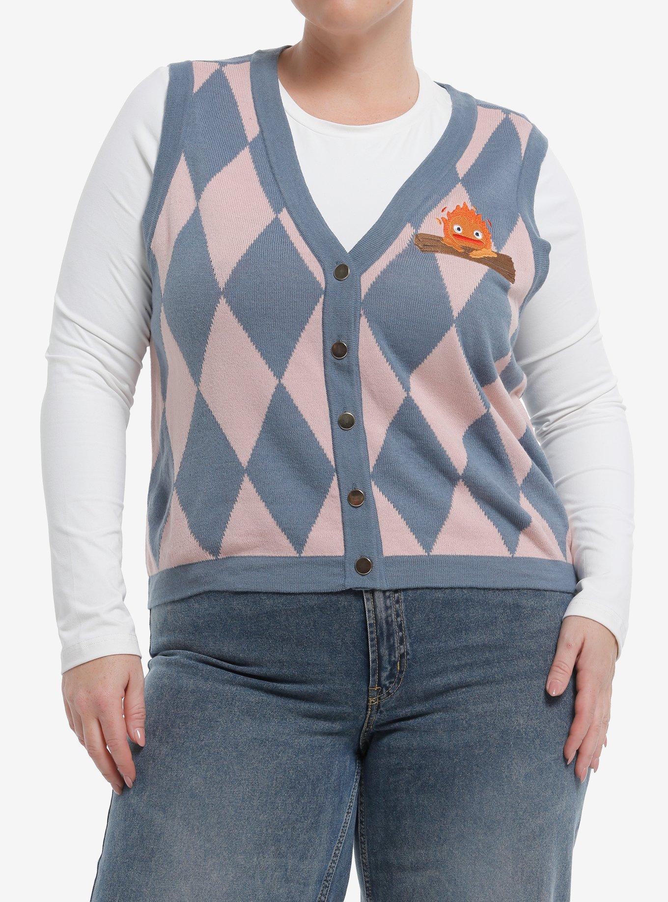 Her Universe Studio Ghibli® Howl's Moving Castle Calcifer Argyle Sweater Vest Plus Size, , hi-res