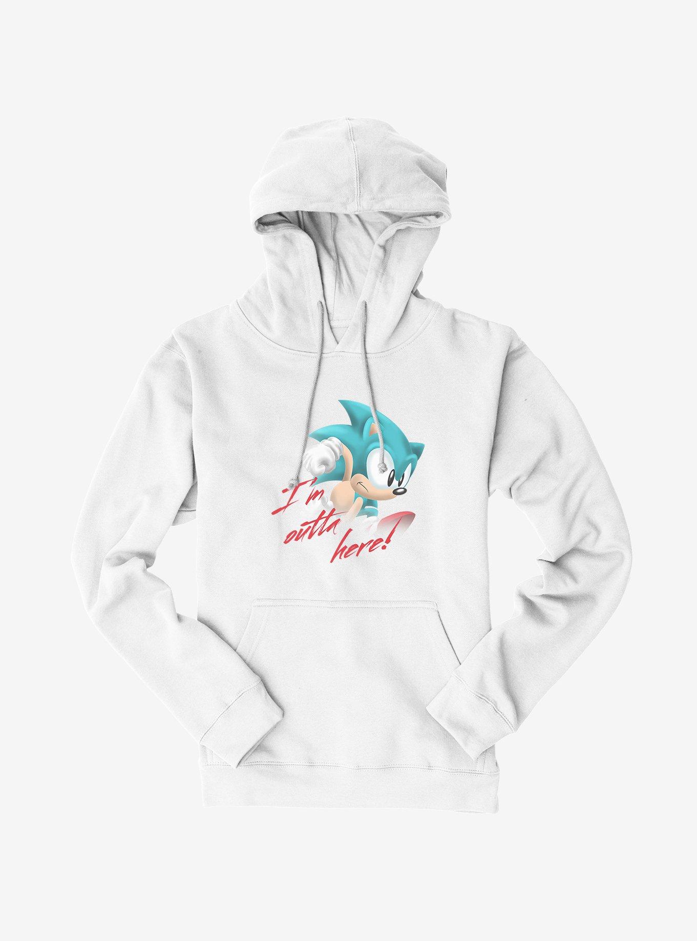 Sonic The Hedgehog I'm Outta Here! Hoodie, WHITE, hi-res