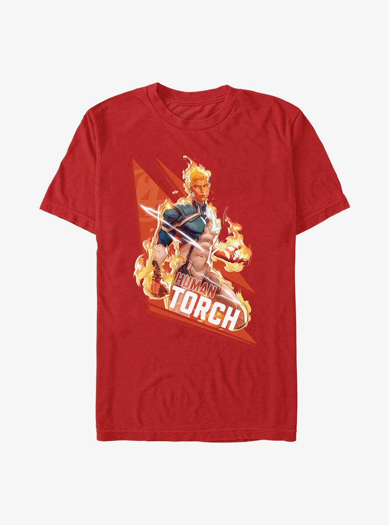 Marvel Rivals Human Torch Big Fire T-Shirt, RED, hi-res