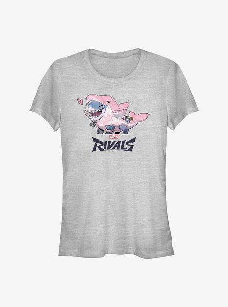 Marvel Rivals Lovely Jeff Shark Girls T-Shirt - GREY | Hot Topic