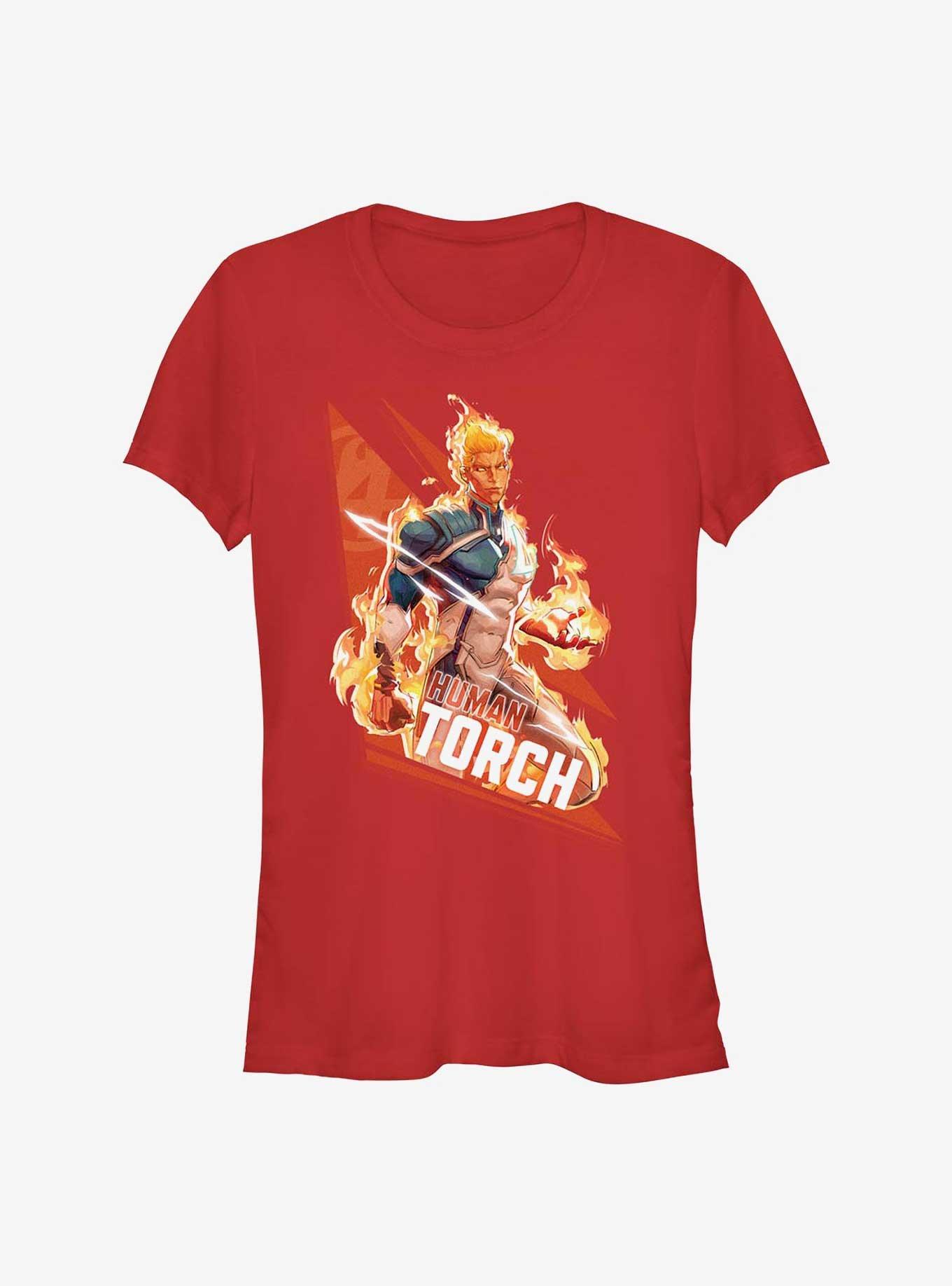 Marvel Rivals Human Torch Big Fire Girls T-Shirt