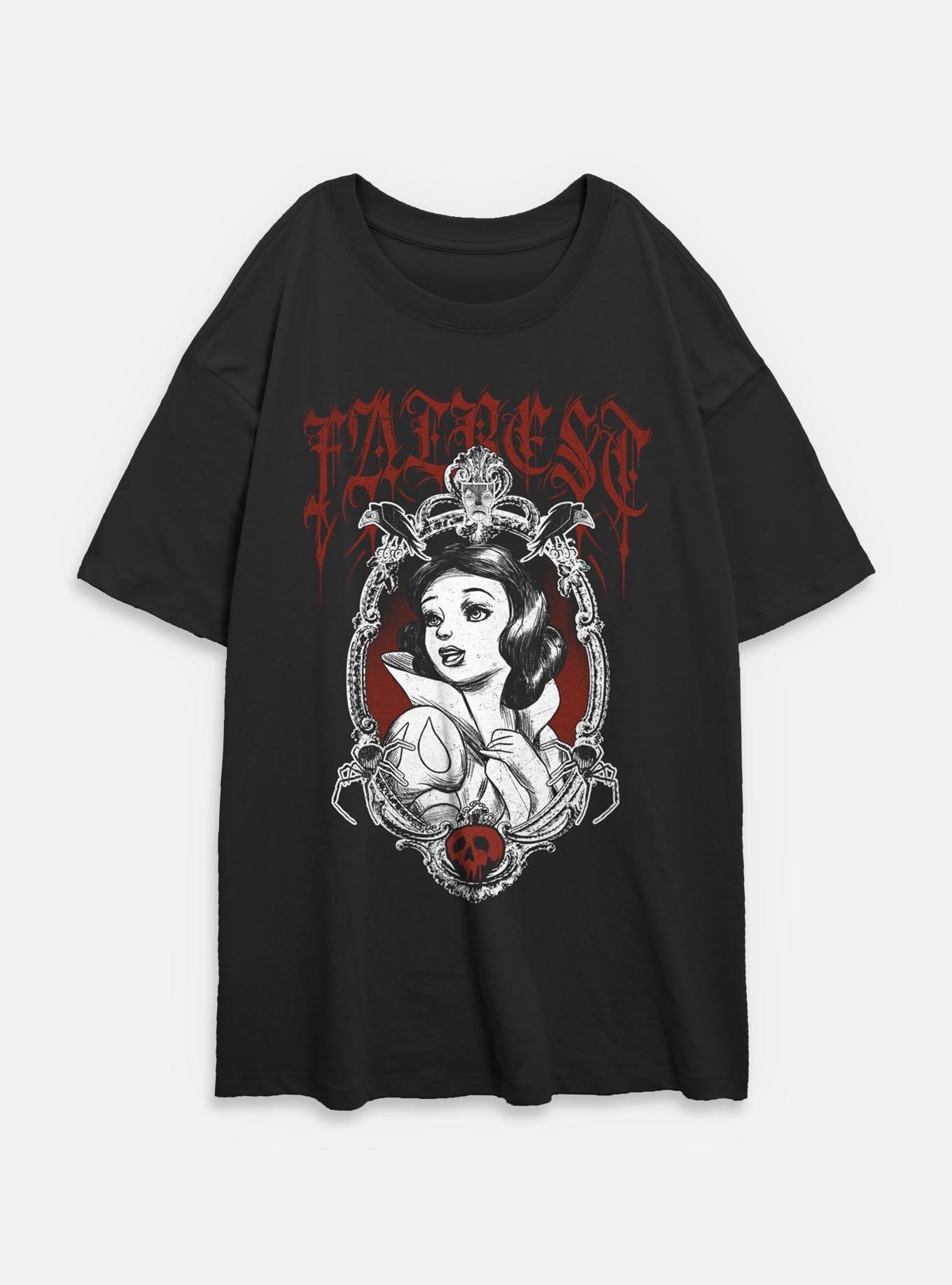 Disney Snow White and the Seven Dwarfs Fairest Goth Style Womens Oversized T-Shirt, , hi-res