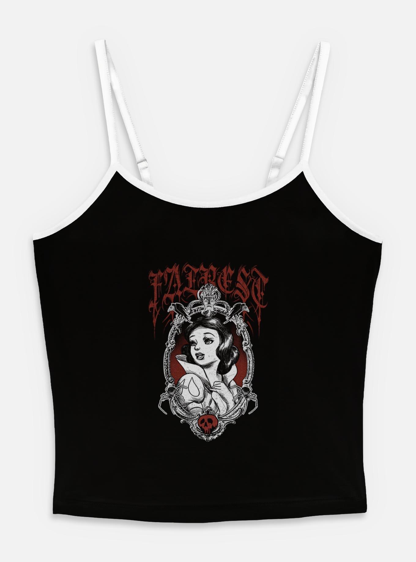 Disney Snow White and the Seven Dwarfs Fairest Goth Style Womens Cami, BLACK, hi-res