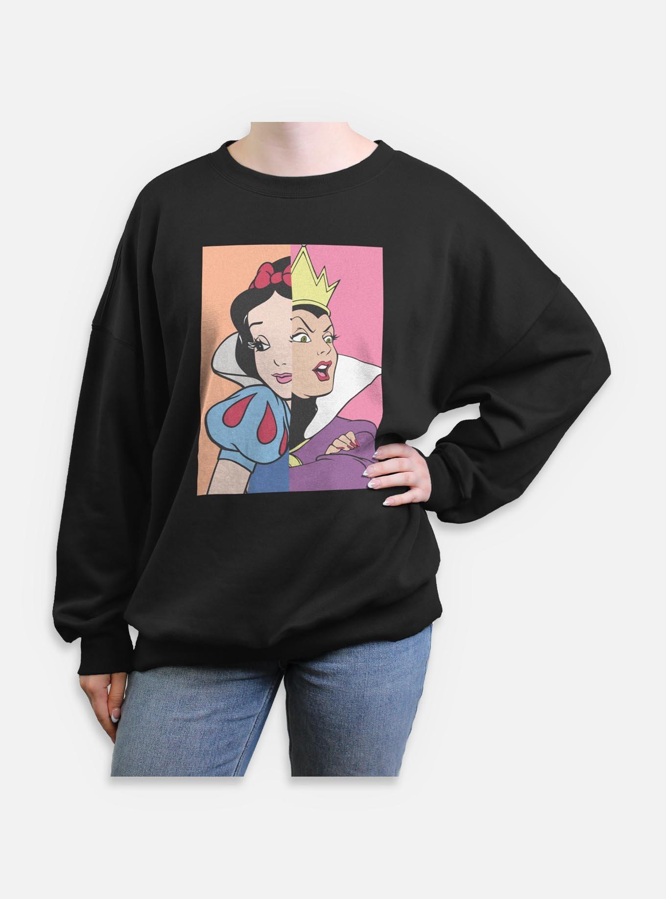 Disney Snow White and the Seven Dwarfs Snow Queen Split Womens Oversized Sweatshirt, , hi-res