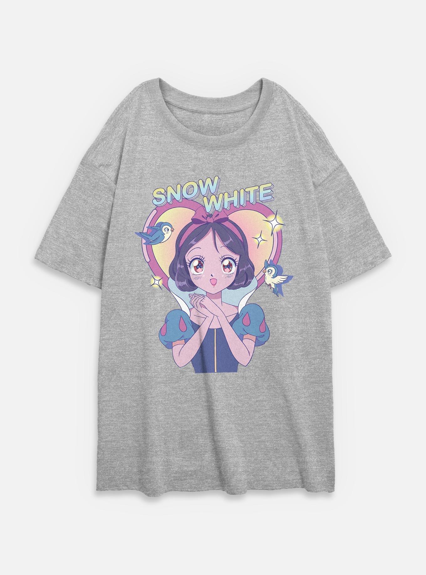 Disney Snow White and the Seven Dwarfs Anime Girly Pop Womens Oversized T-Shirt, , hi-res