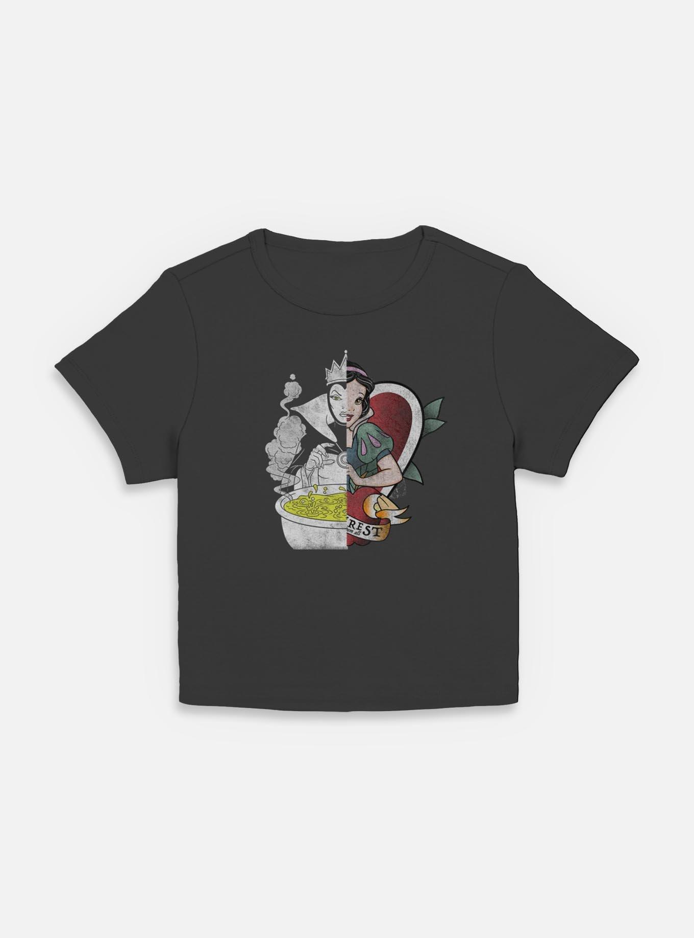 Disney Snow White and the Seven Dwarfs Split Evil Queen Snow White Women Baby T-Shirt, BLACK, hi-res