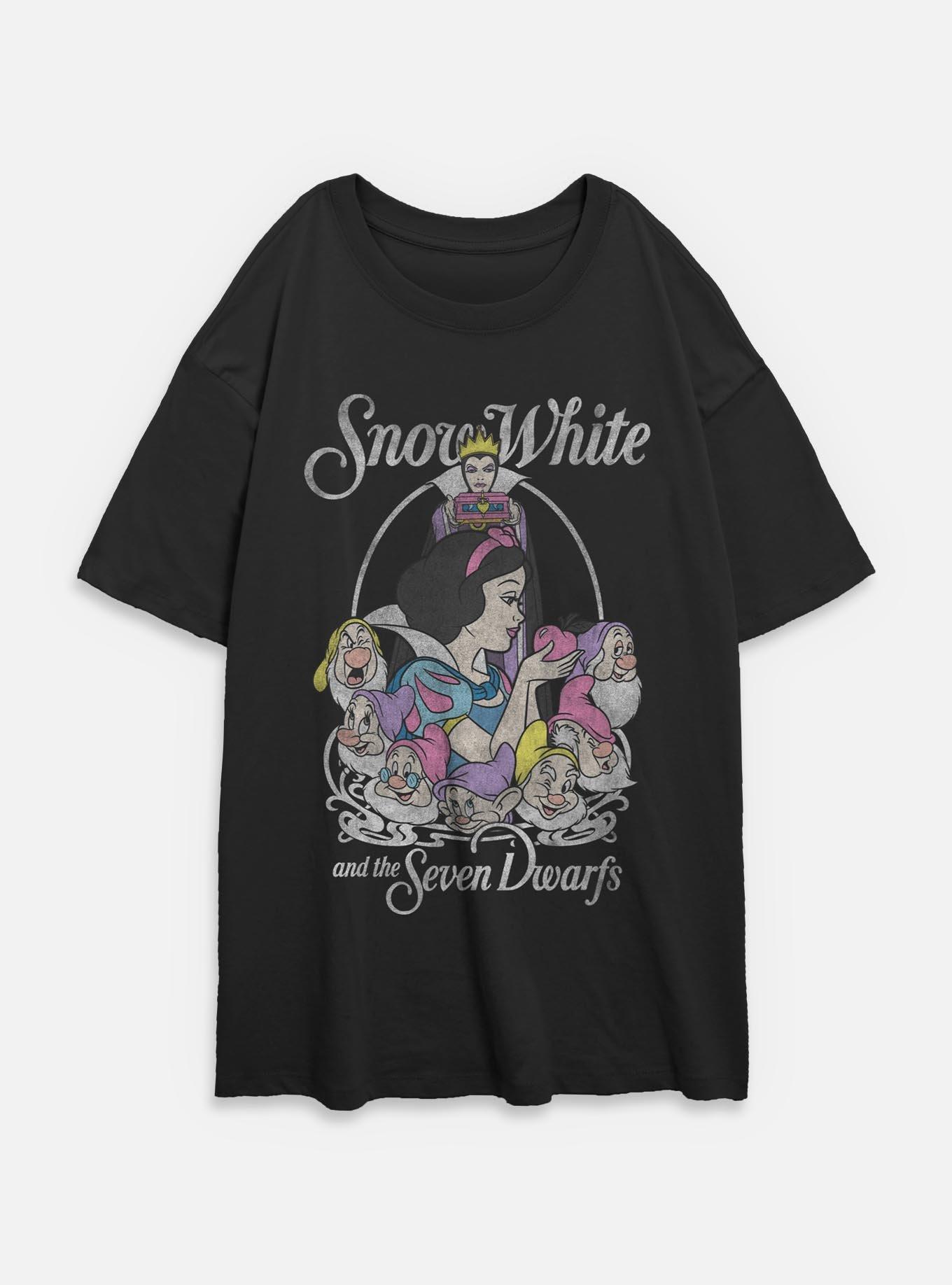Disney Snow White and the Seven Dwarfs Retro Classic Womens Oversized T-Shirt, , hi-res
