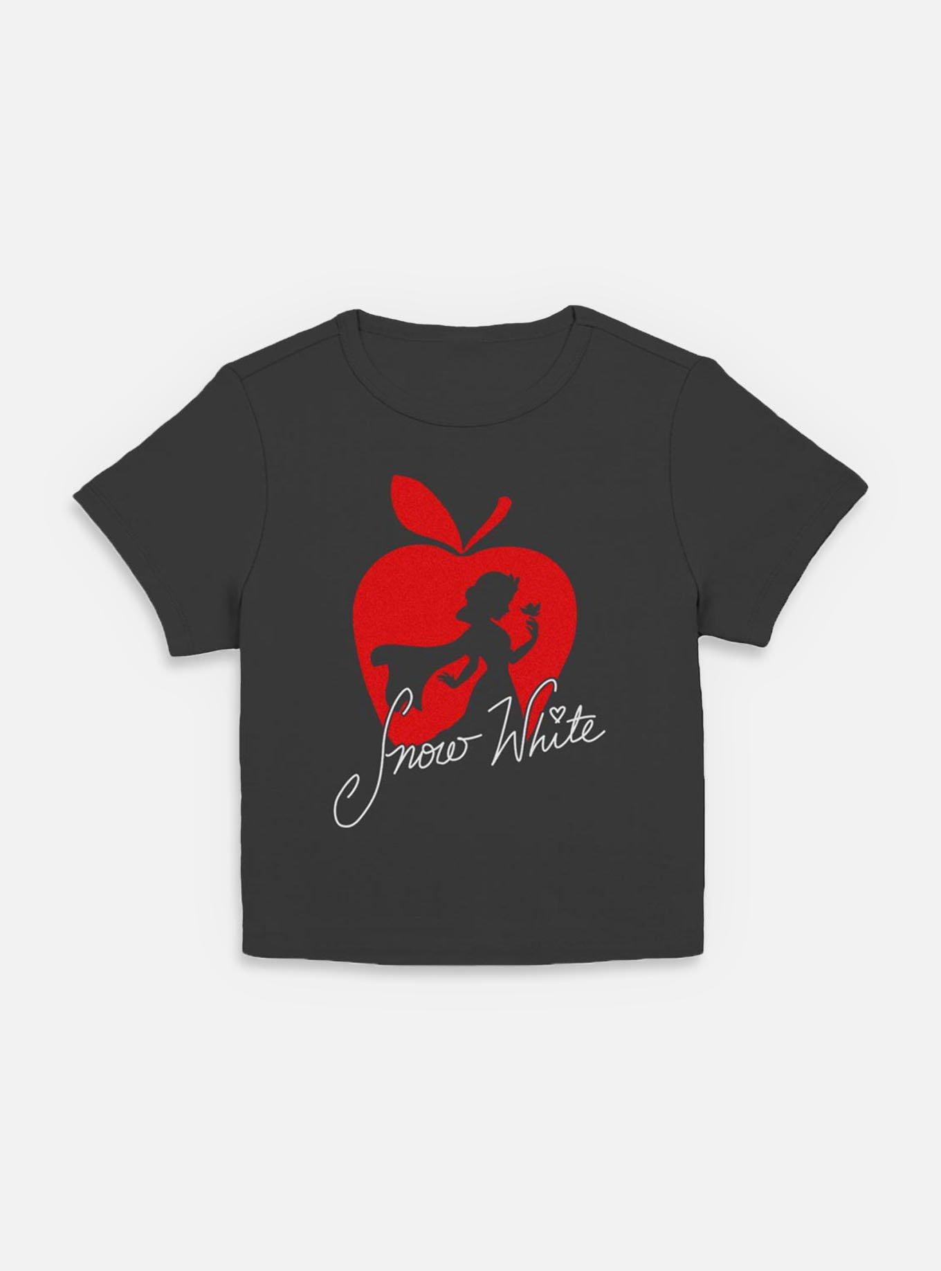 Disney Snow White and the Seven Dwarfs Apple Silhouette Women Baby T-Shirt, BLACK, hi-res