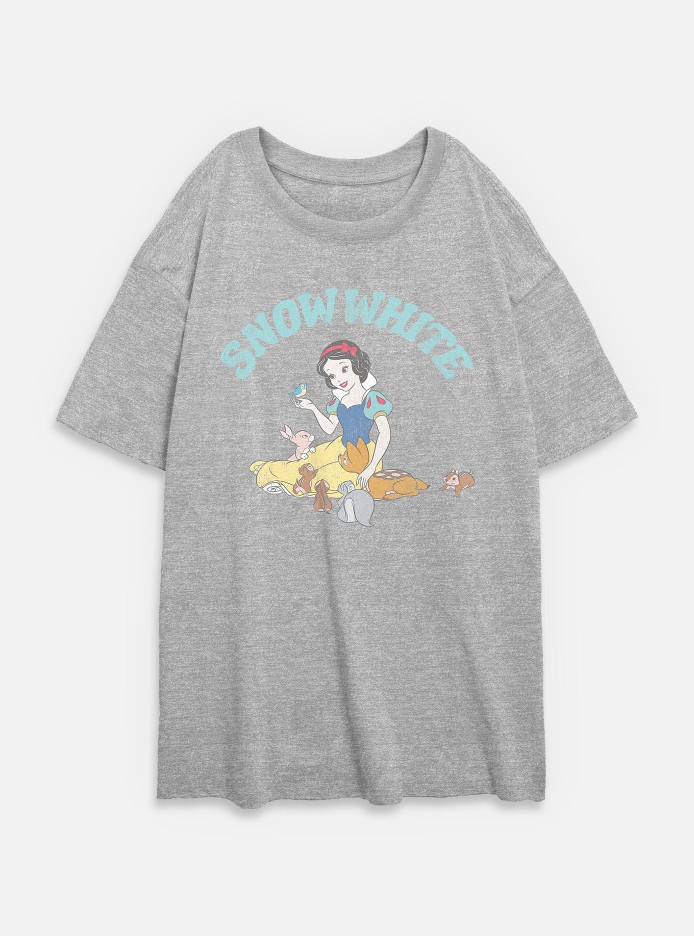 Disney Snow White and the Seven Dwarfs Woodland Animals Womens Oversized T-Shirt, , hi-res