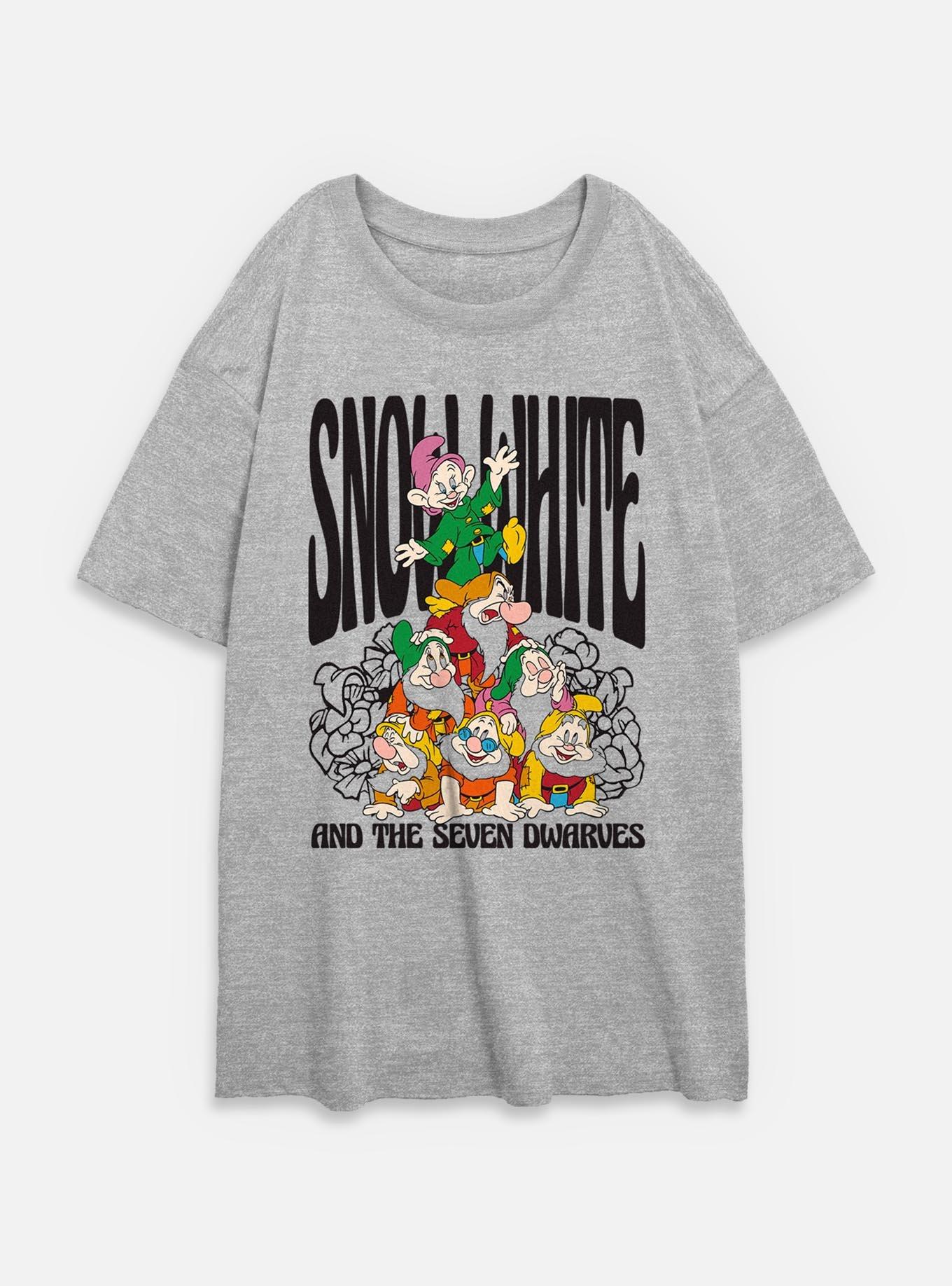 Disney Snow White and the Seven Dwarfs Floral Dwarf Time Womens Oversized T-Shirt, , hi-res