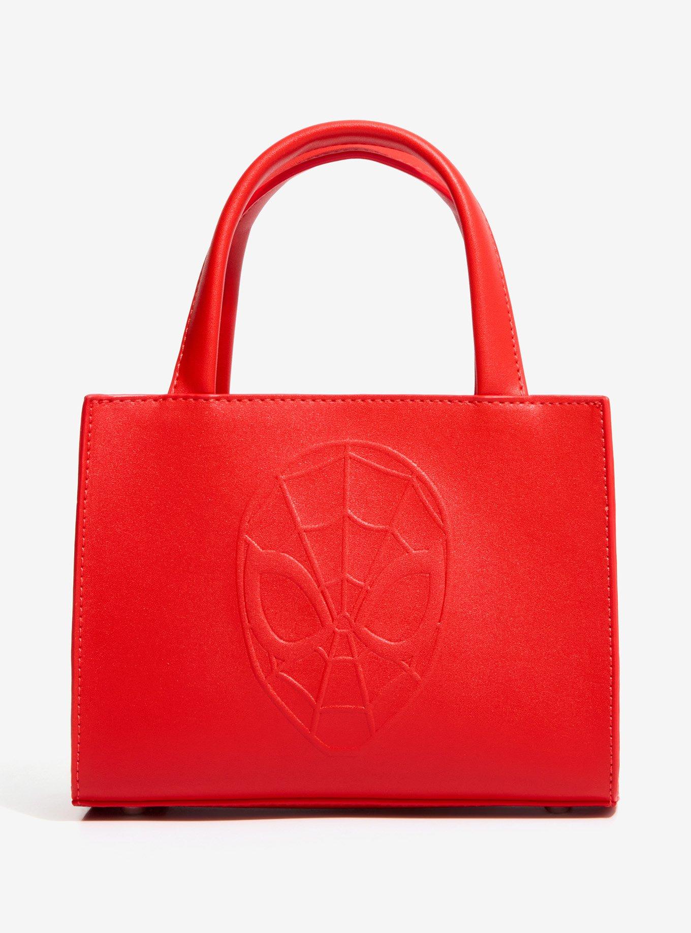 Loungefly Marvel Spider-Man Embossed Mask Crossbody Mini Tote Bag
