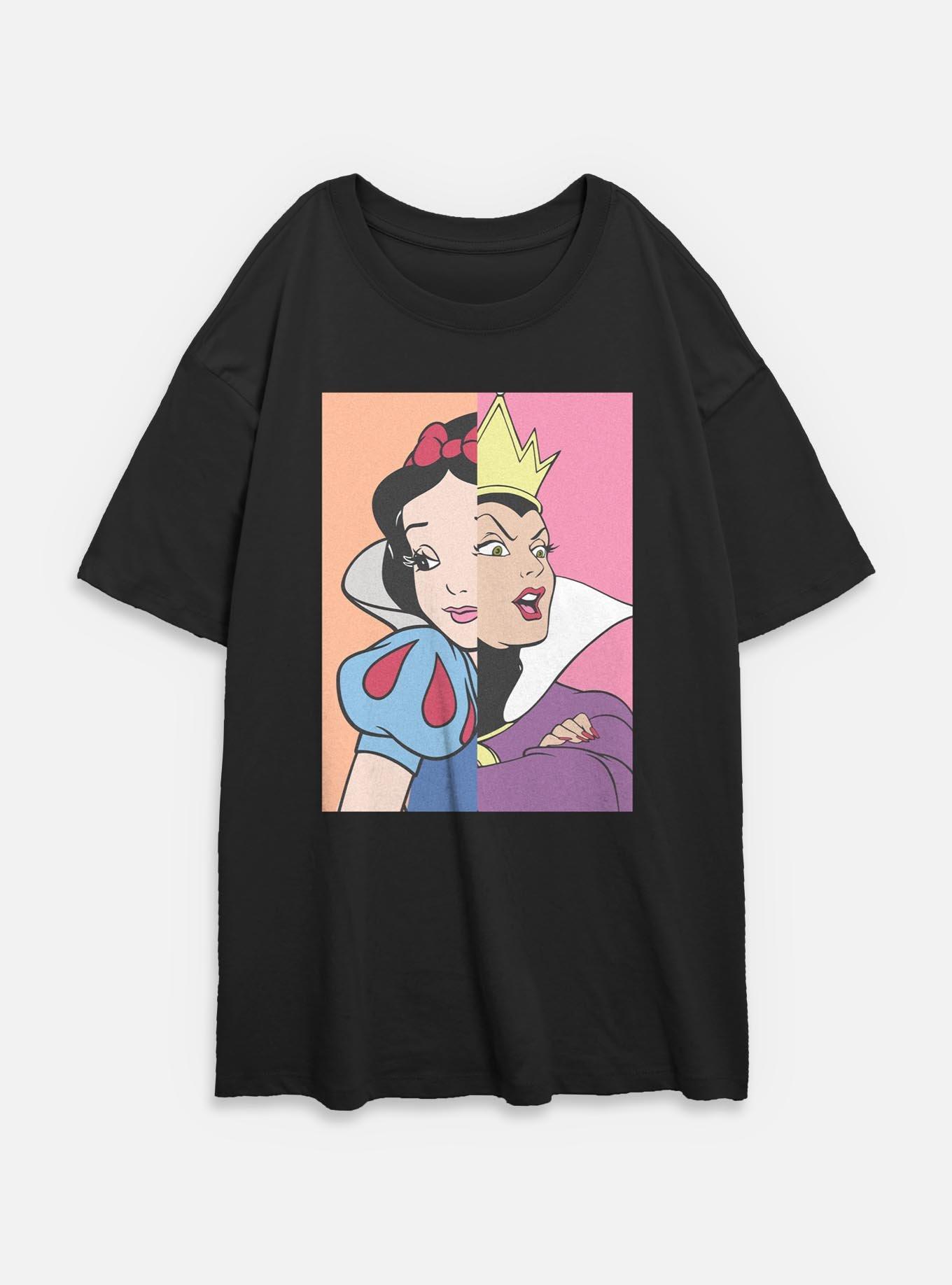 Disney Snow White and the Seven Dwarfs Snow Queen Split Womens Oversized T-Shirt, , hi-res