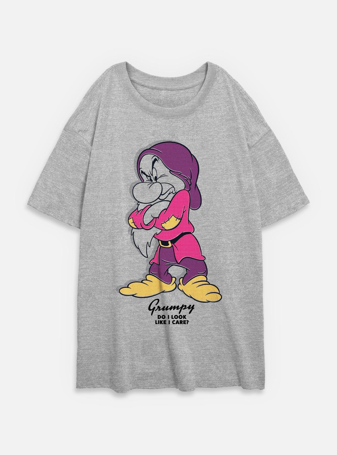 Disney Snow White and the Seven Dwarfs Grumpy Portrait Womens Oversized T-Shirt, , hi-res