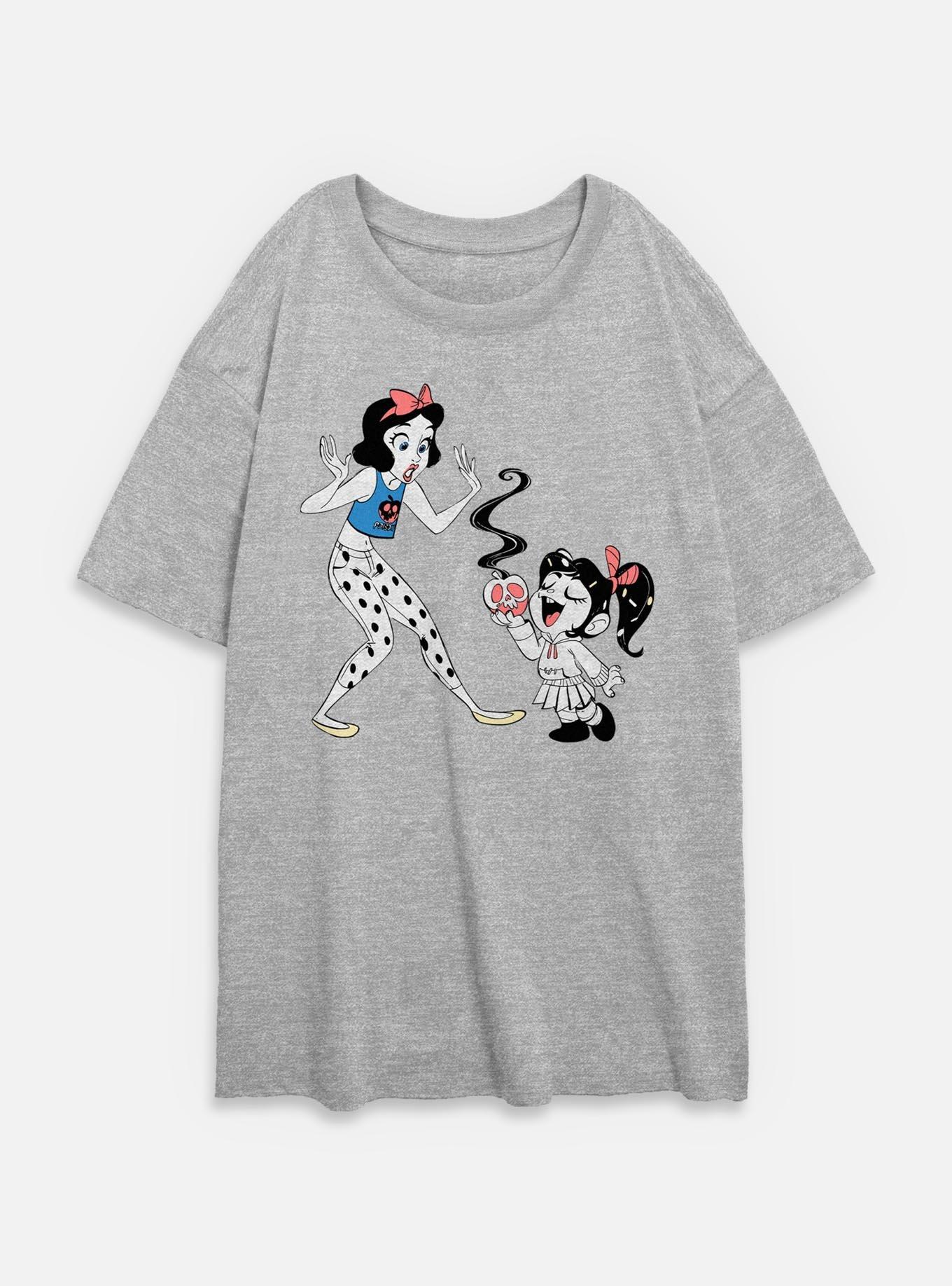 Disney Snow White and the Seven Dwarfs Eat Your Fruit Womens Oversized T-Shirt, ATH HTR, hi-res