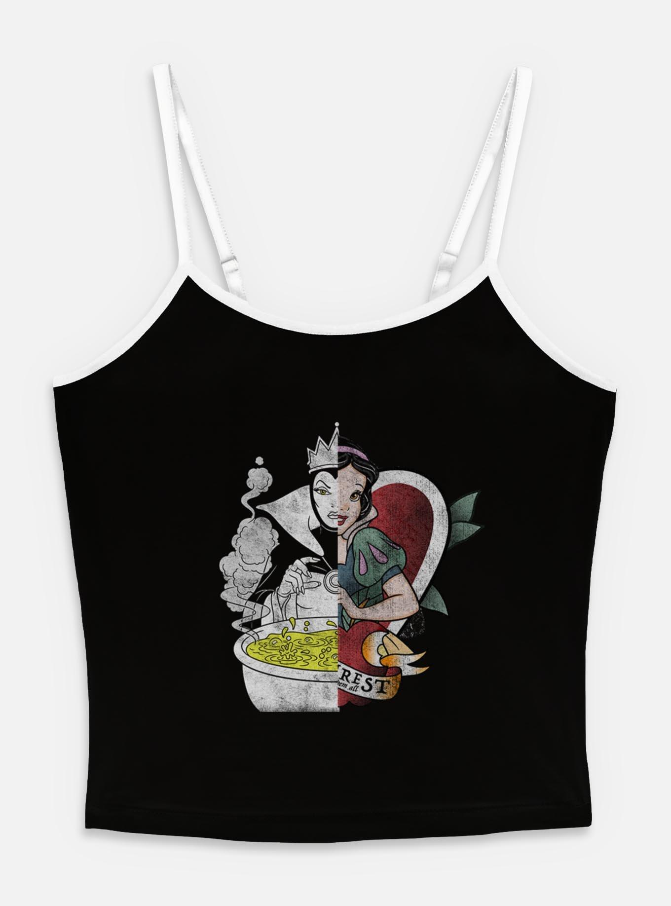 Disney Snow White and the Seven Dwarfs Split Evil Queen Snow White Womens Cami, BLACK, hi-res