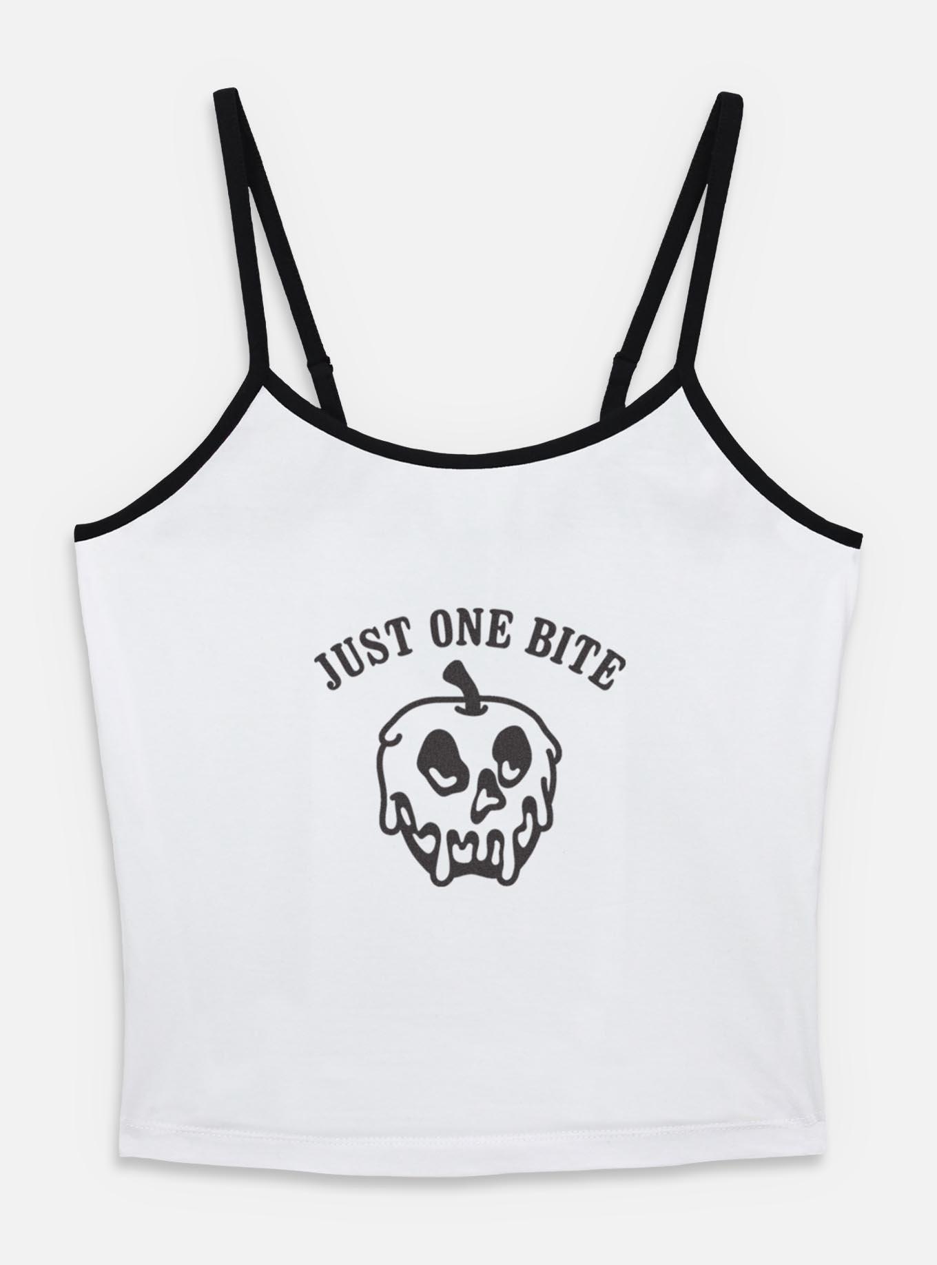 Disney Snow White and the Seven Dwarfs Just One Bite Apple Outline Womens Cami, WHITE, hi-res