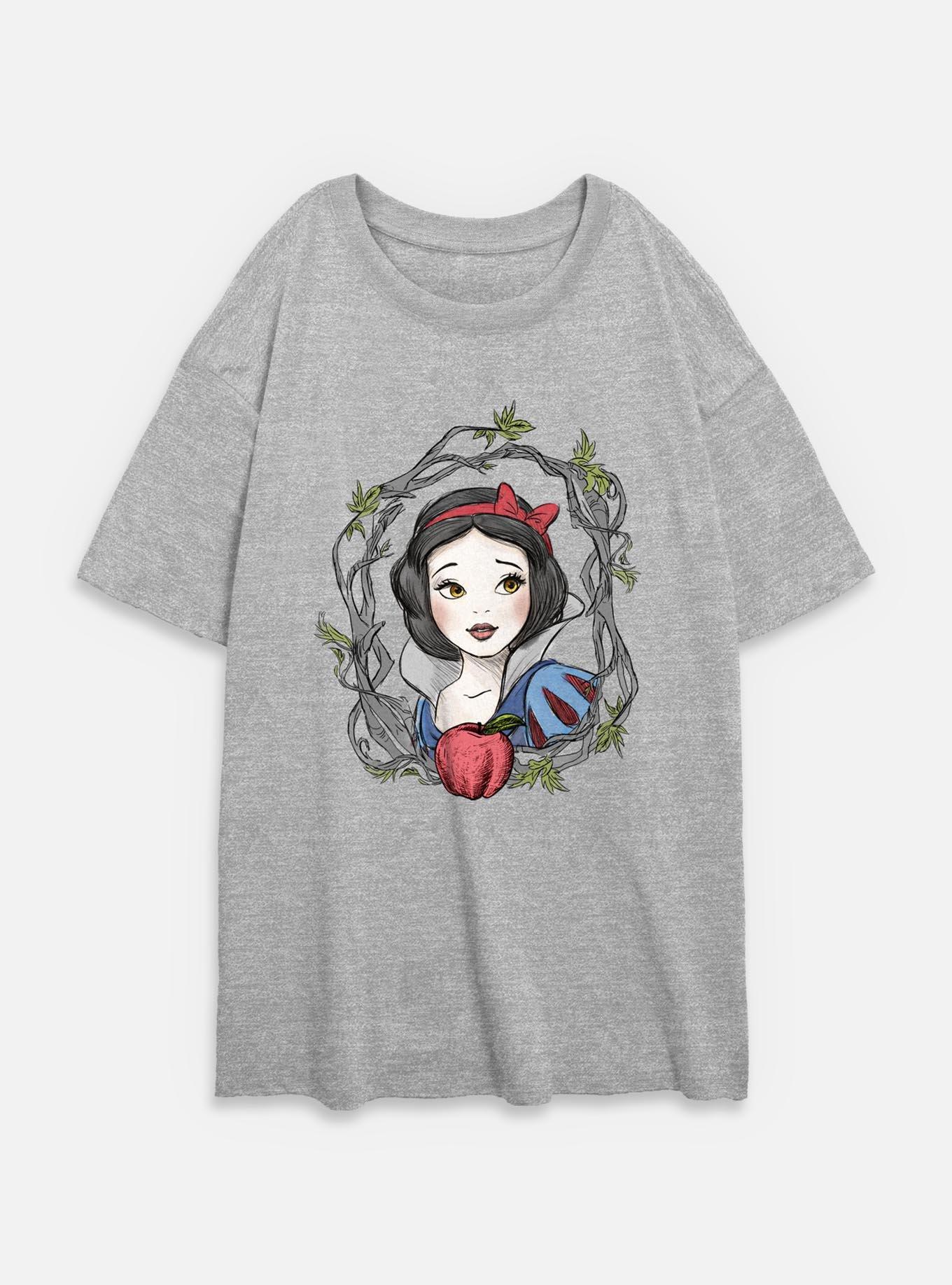 Disney Snow White and the Seven Dwarfs Apple Branch Womens Oversized T-Shirt, ATH HTR, hi-res