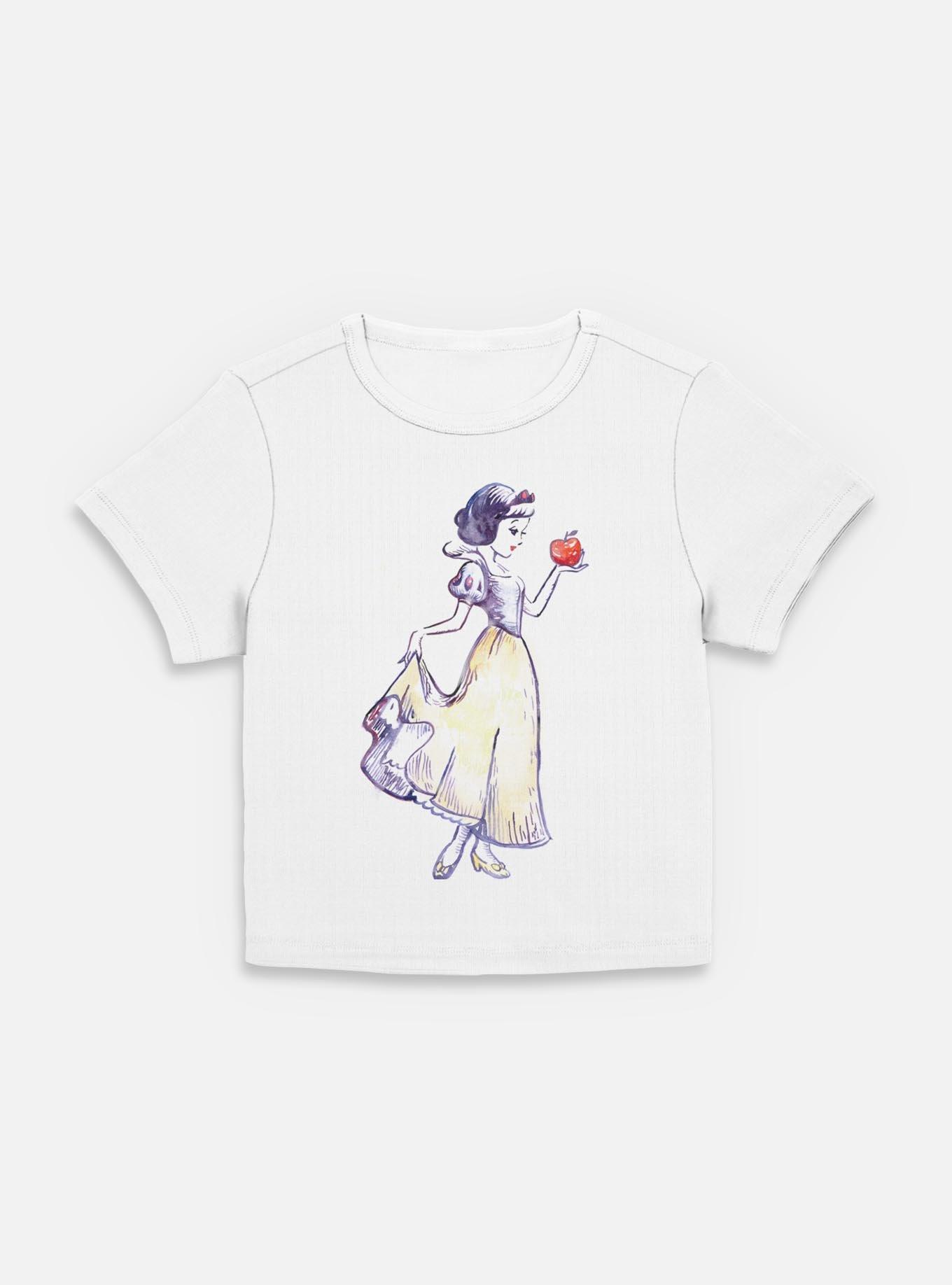 Disney Snow White and the Seven Dwarfs Watercolor Snow White Women Baby T-Shirt, EGRET, hi-res
